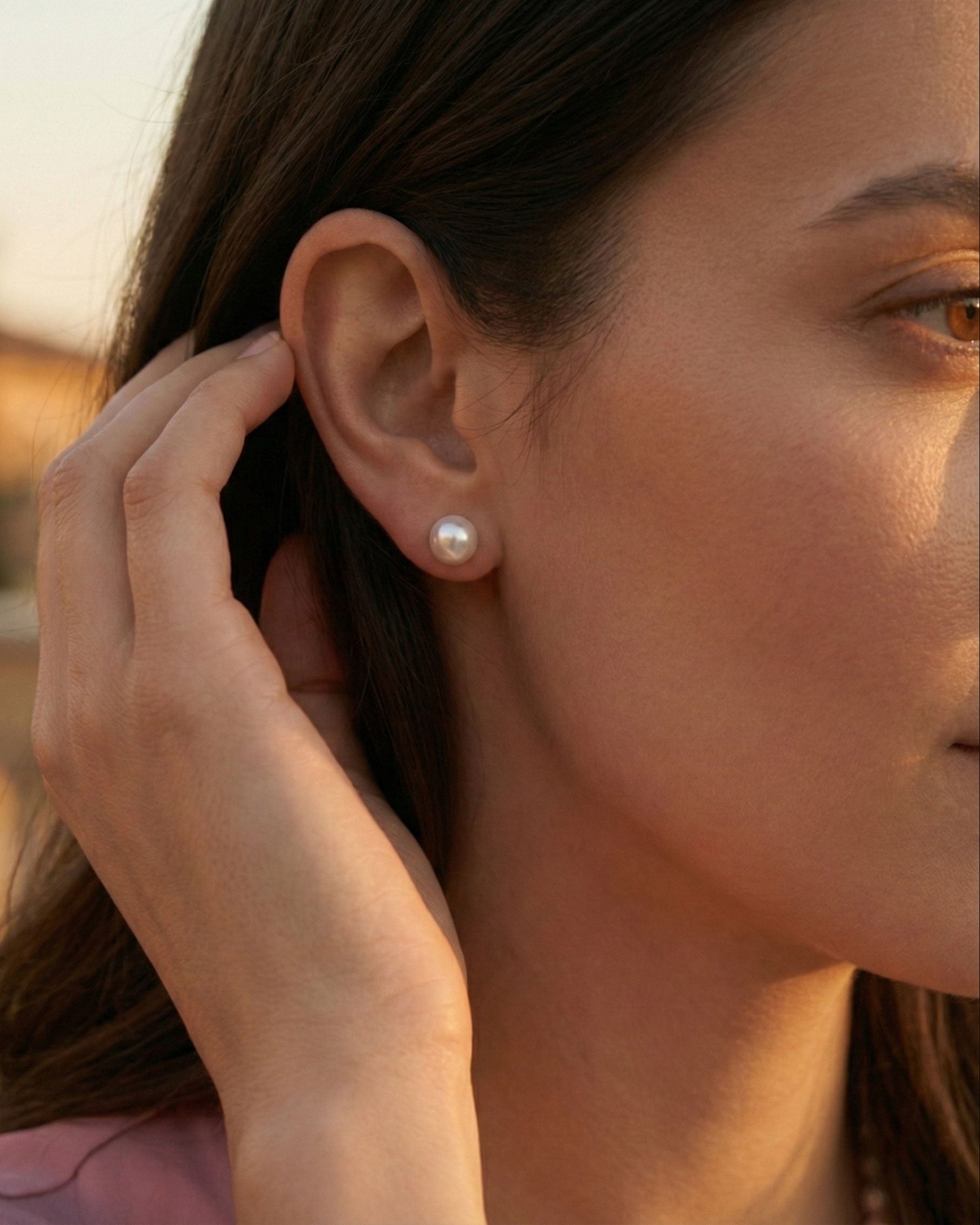 Pendientes de Perlas Cultivadas Akoya Japonesas en Oro de 18k 7,5-8mm