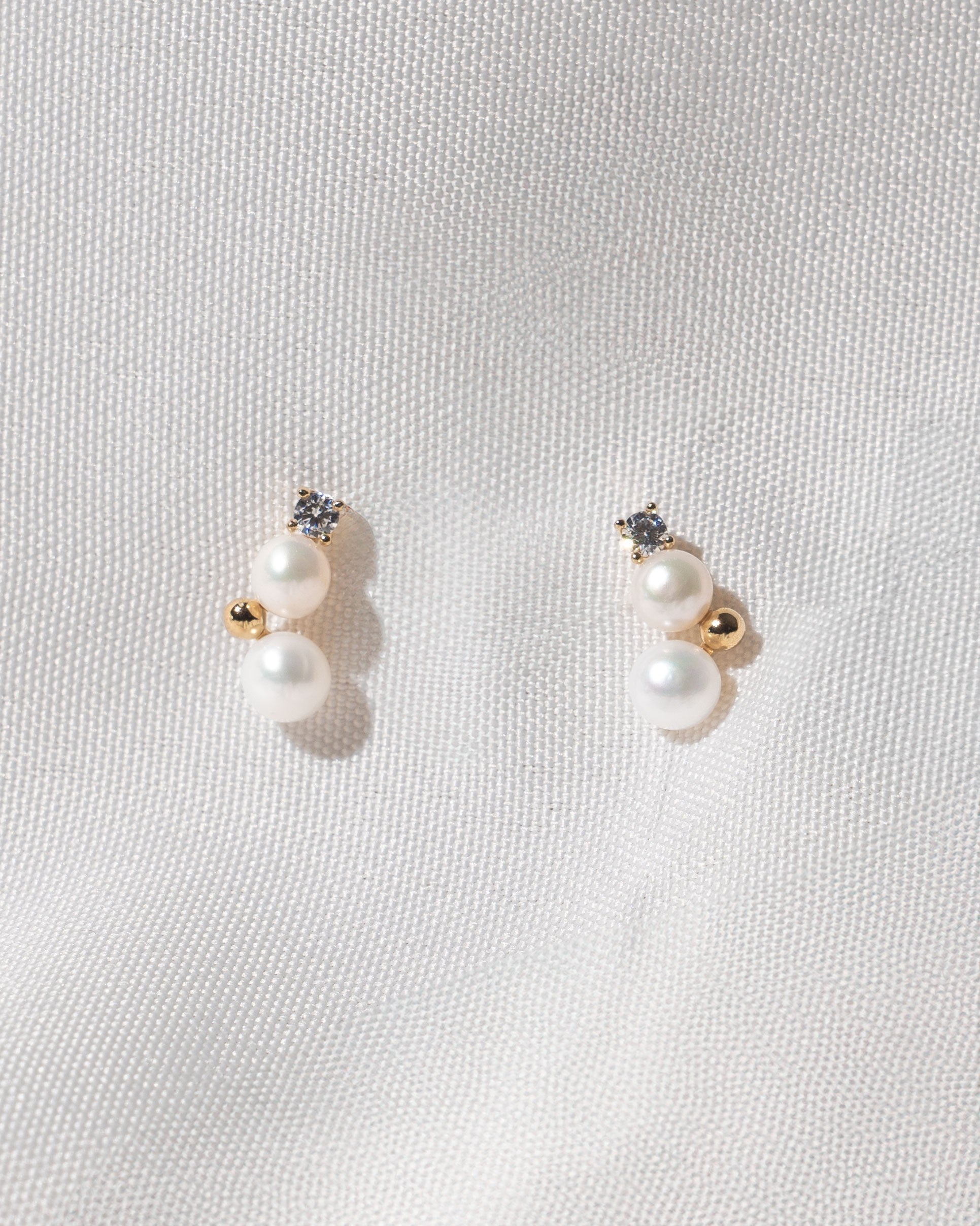 Pendientes Lovelace de Perlas Cultivadas de Agua dulce 4-4.5mm y 4.5-5mm y Circonita