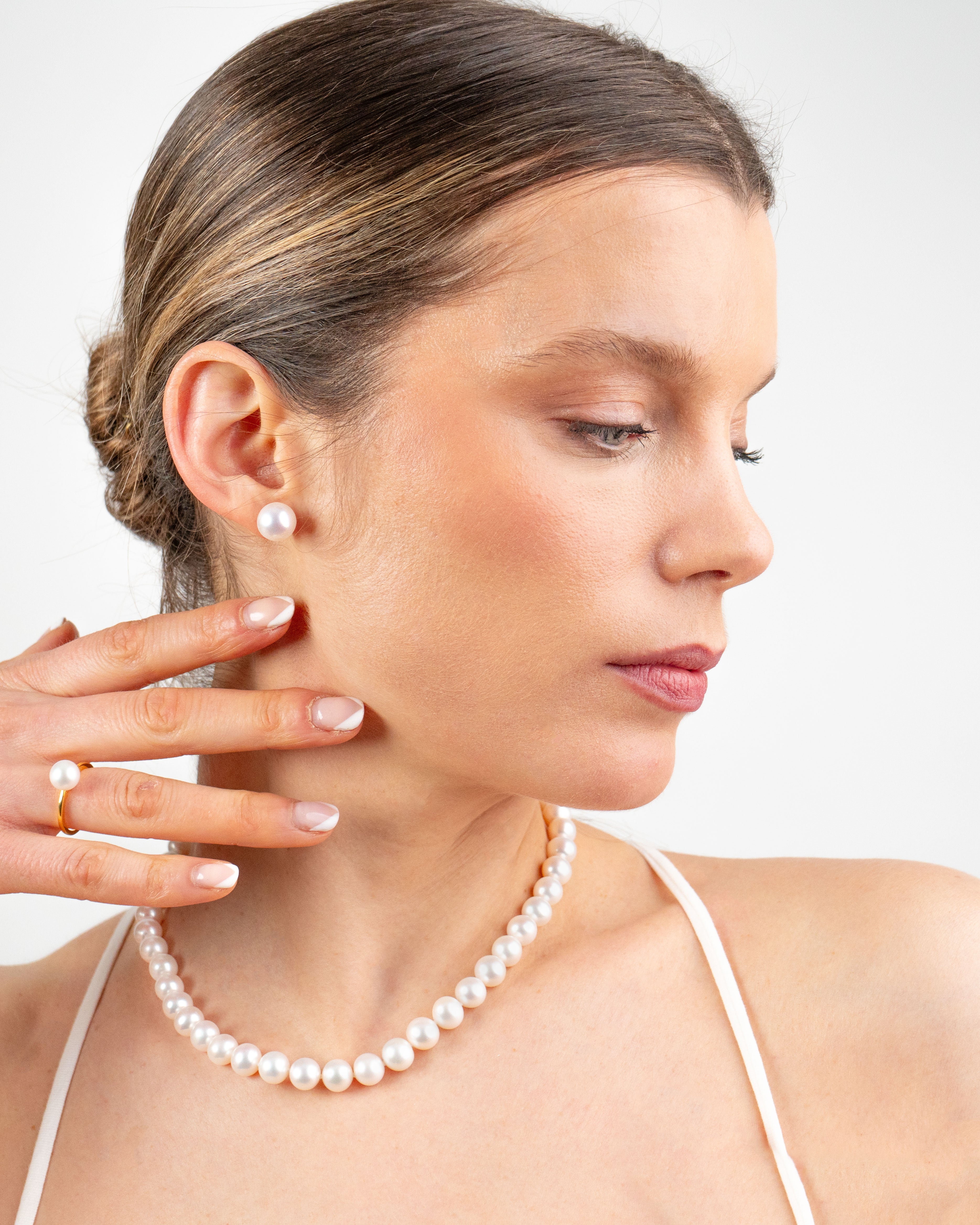 Pendientes de Perlas Cultivadas Australianas en Oro blanco de 18 k 11-11,5 mm Secret & You