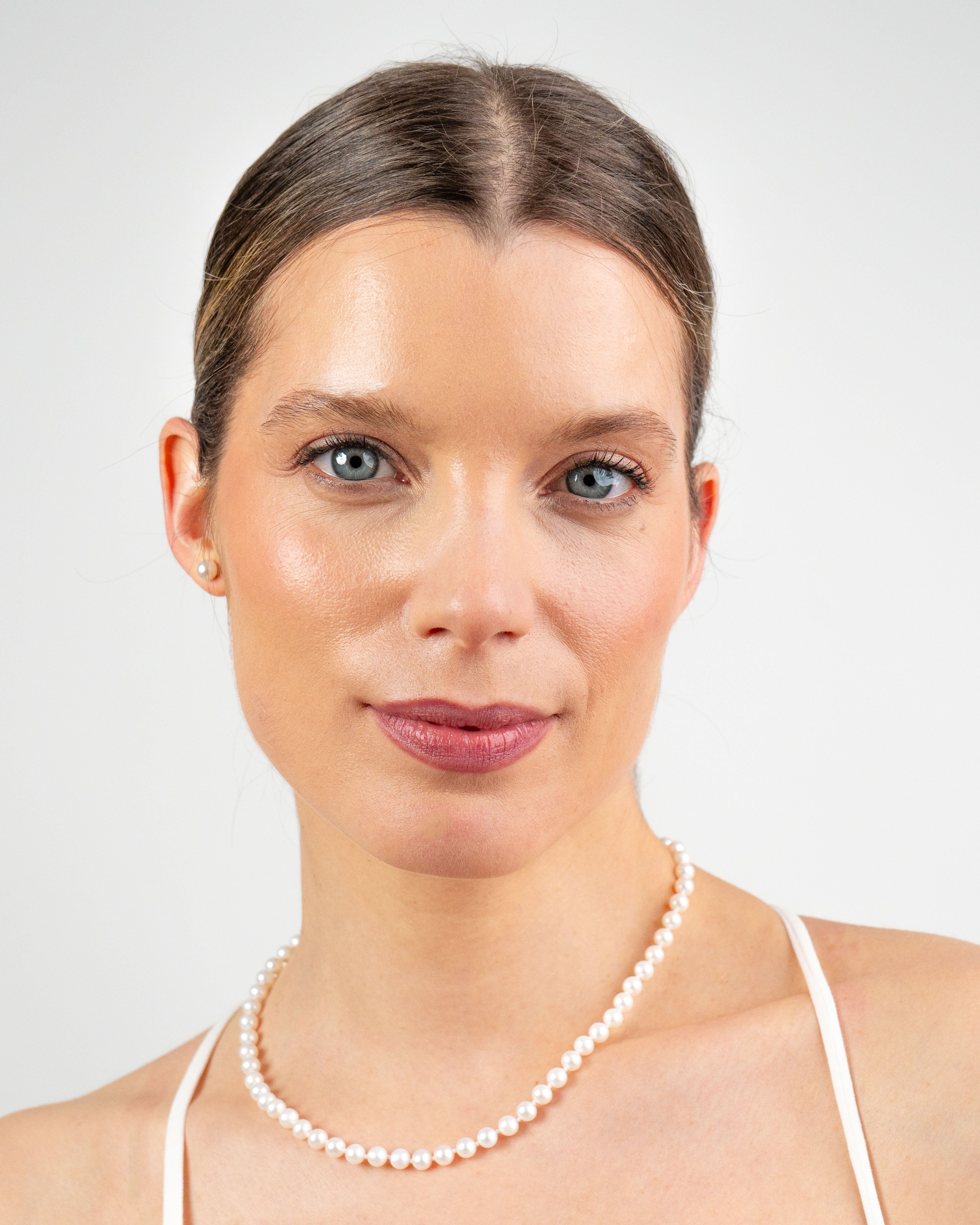 foto de collar de perlas cultivadas de agua dulce redondas de 5-6 mm secret & you