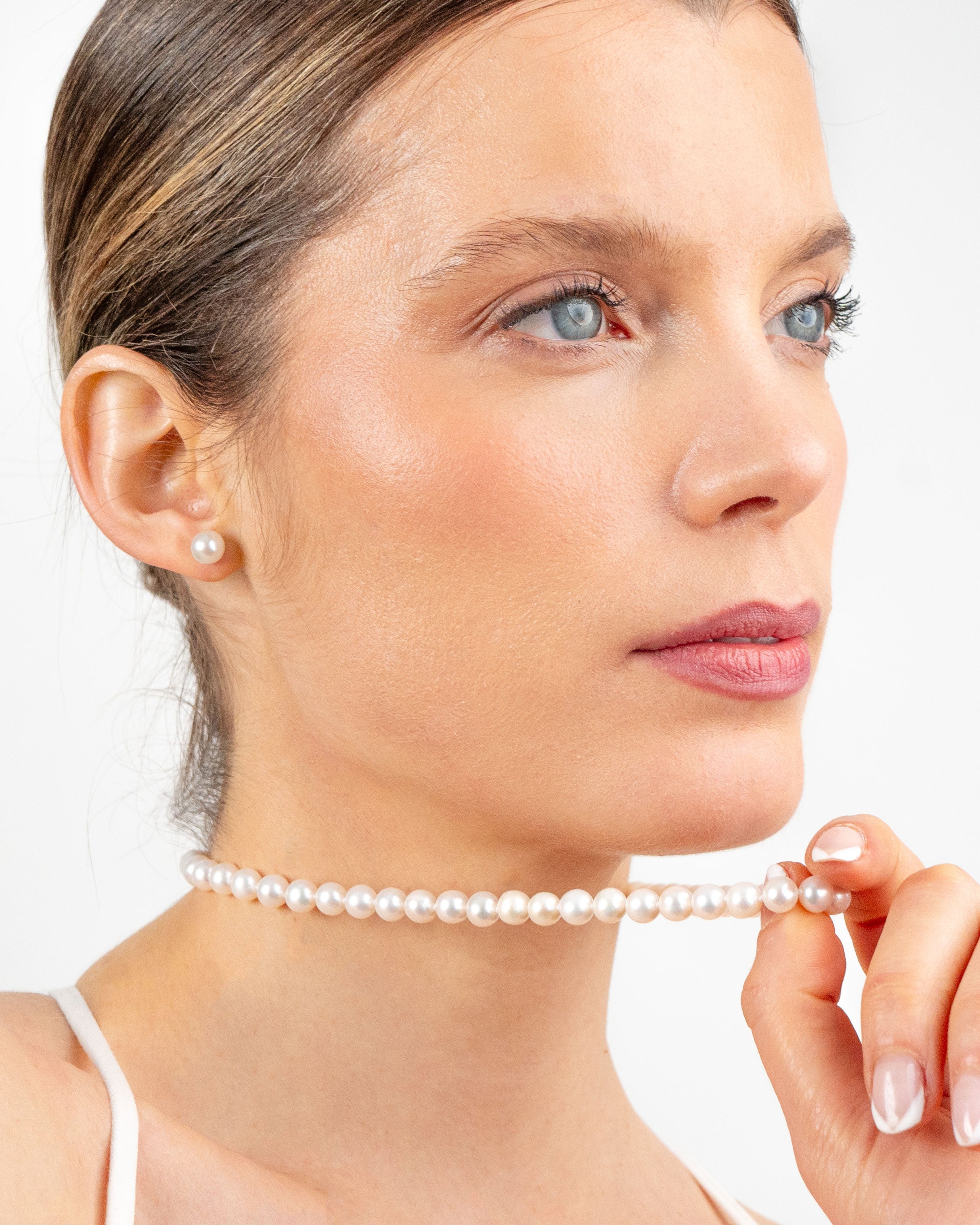 Pendientes de Perlas de Agua Dulce Botón y Oro blanco 18k Secret & You