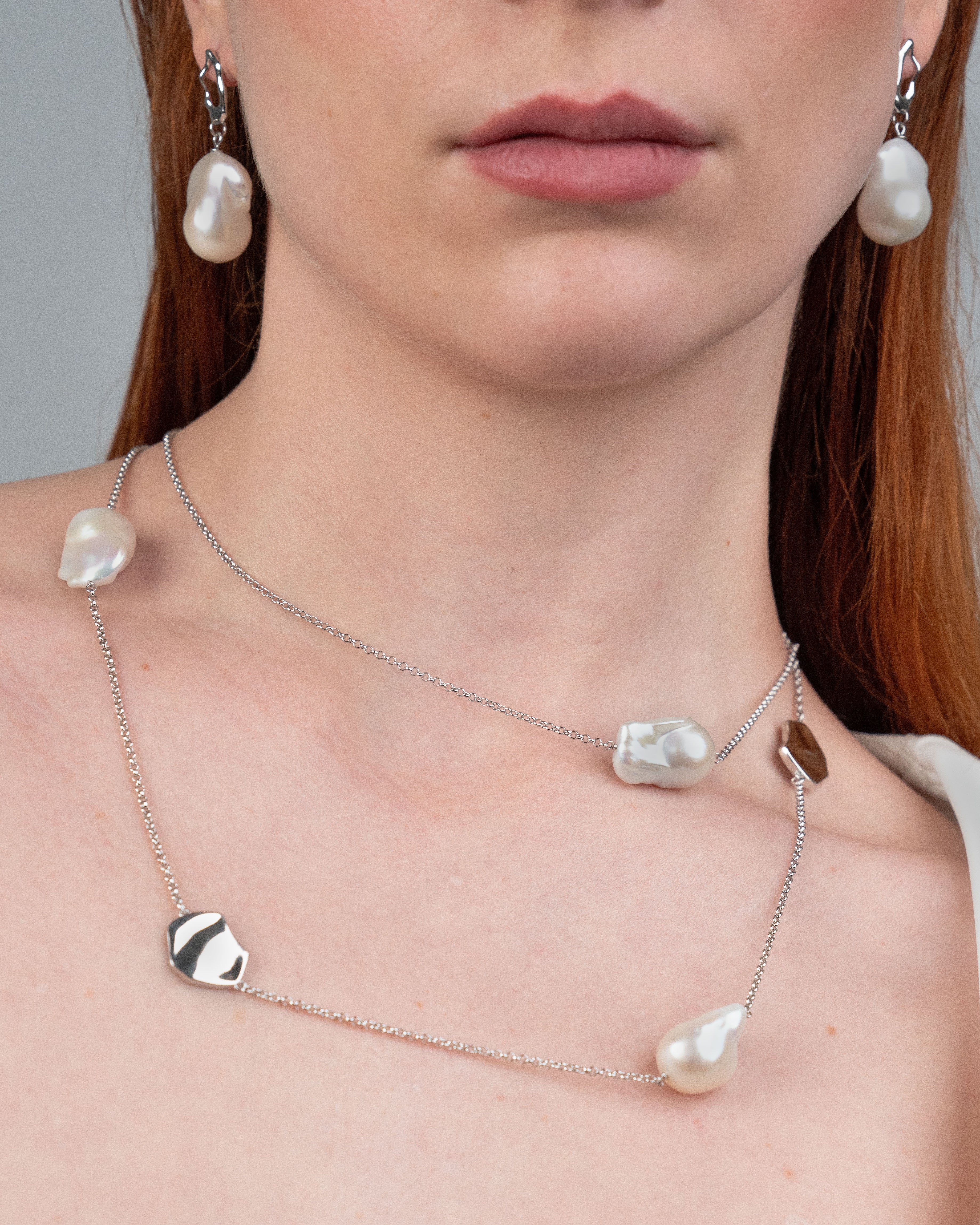 Collar Symphony de Perlas Cultivadas de Agua dulce Barrocas 14-17 mm y Plata de Ley