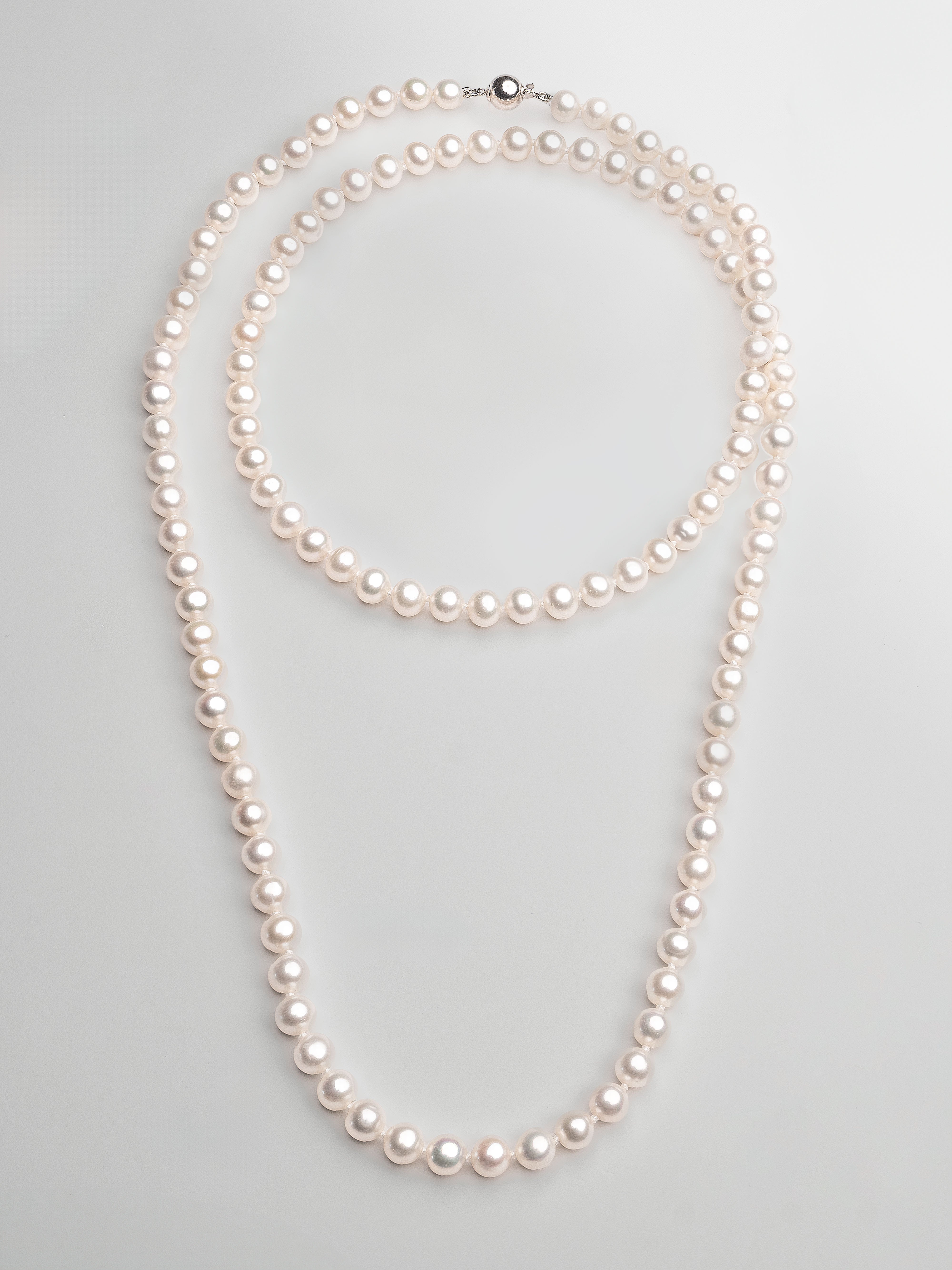 Collar de Perlas Cultivadas de Agua Dulce Redondas de 7,5-8,5 mm