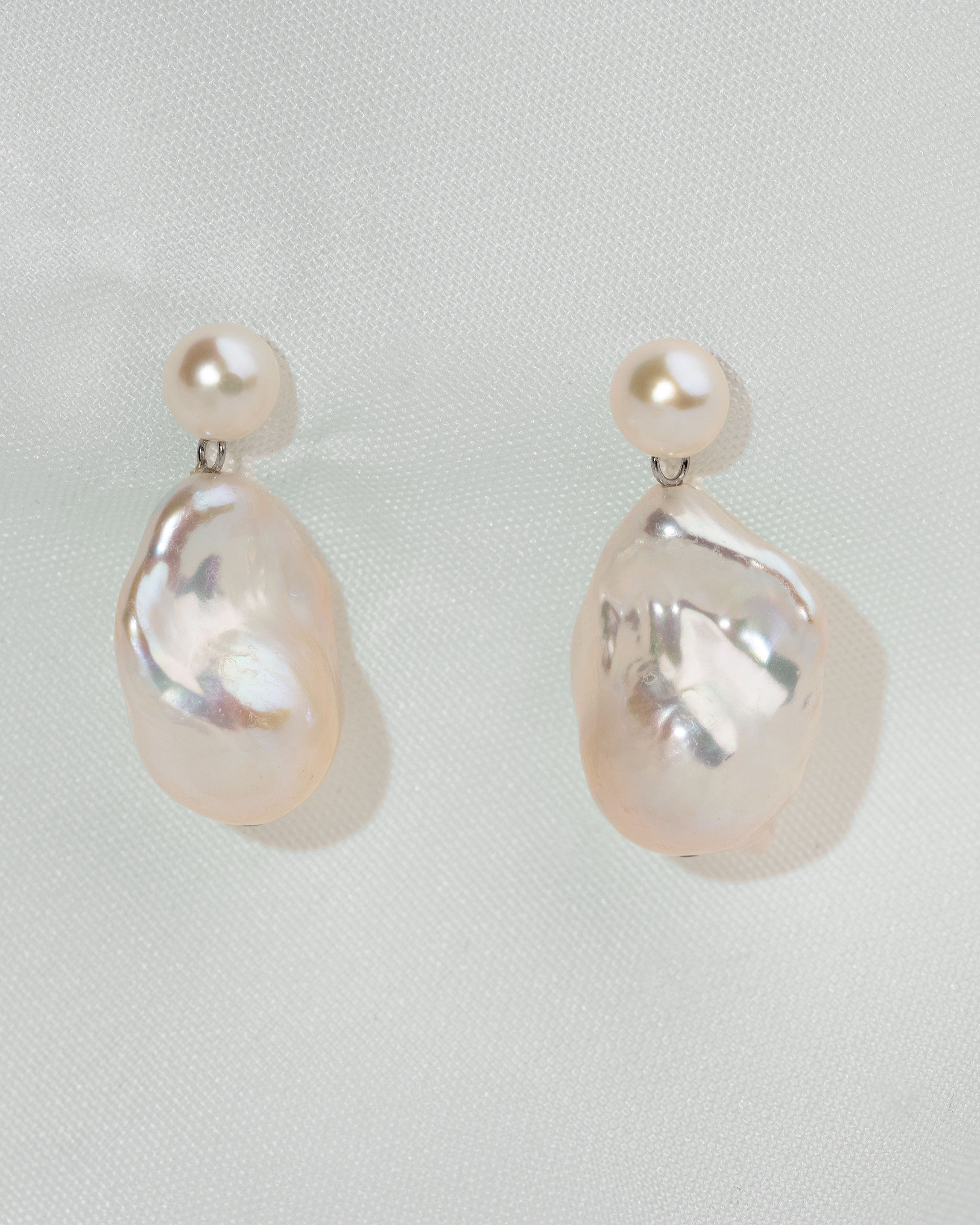 Pendientes Gatsby de Perlas Cultivadas de Agua dulce Botón 7-7,5 mm y Barrocas 14-17 mm