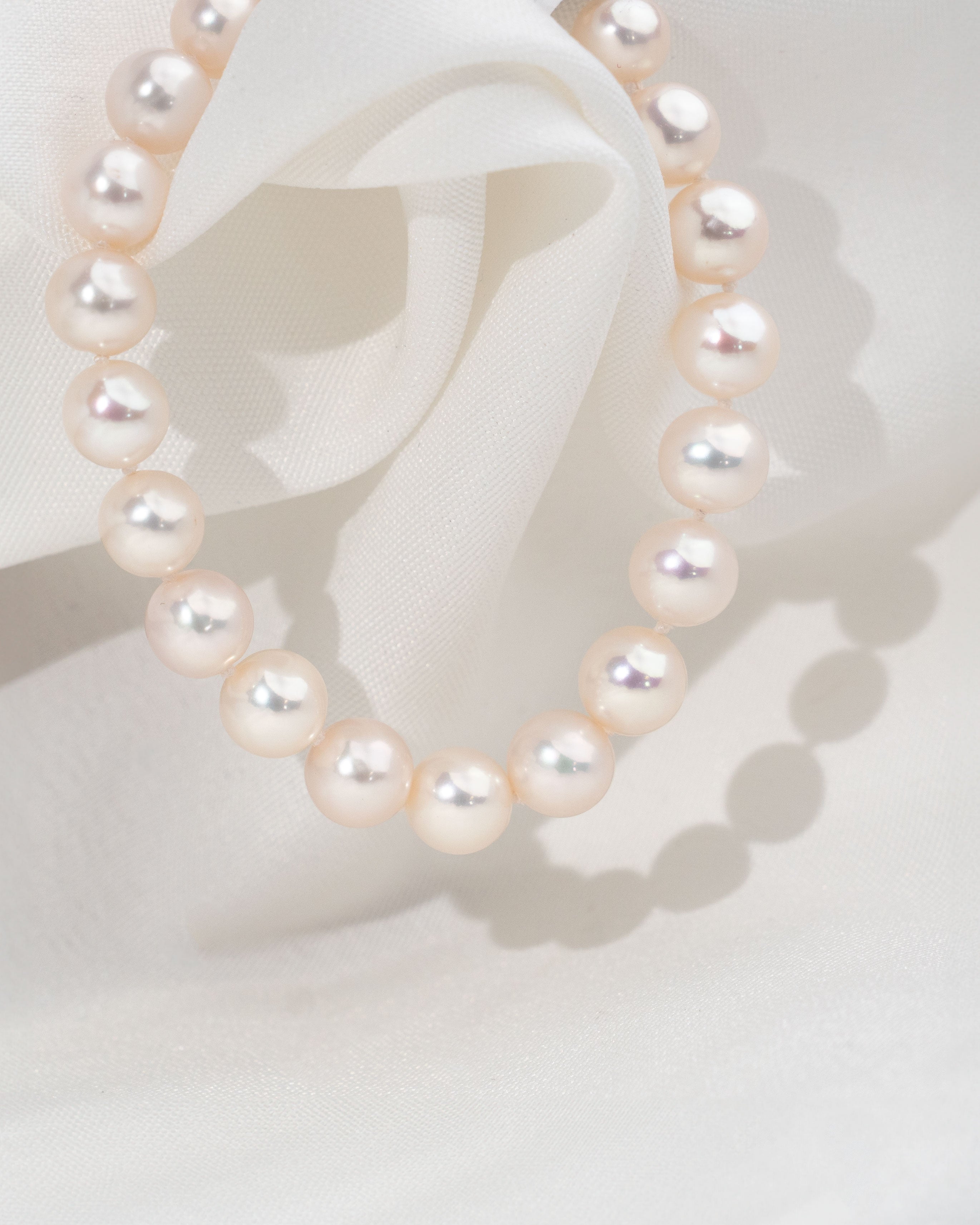 Pulsera de perlas cultivadas de agua dulce redondas de 7,5 a 8,5 mm