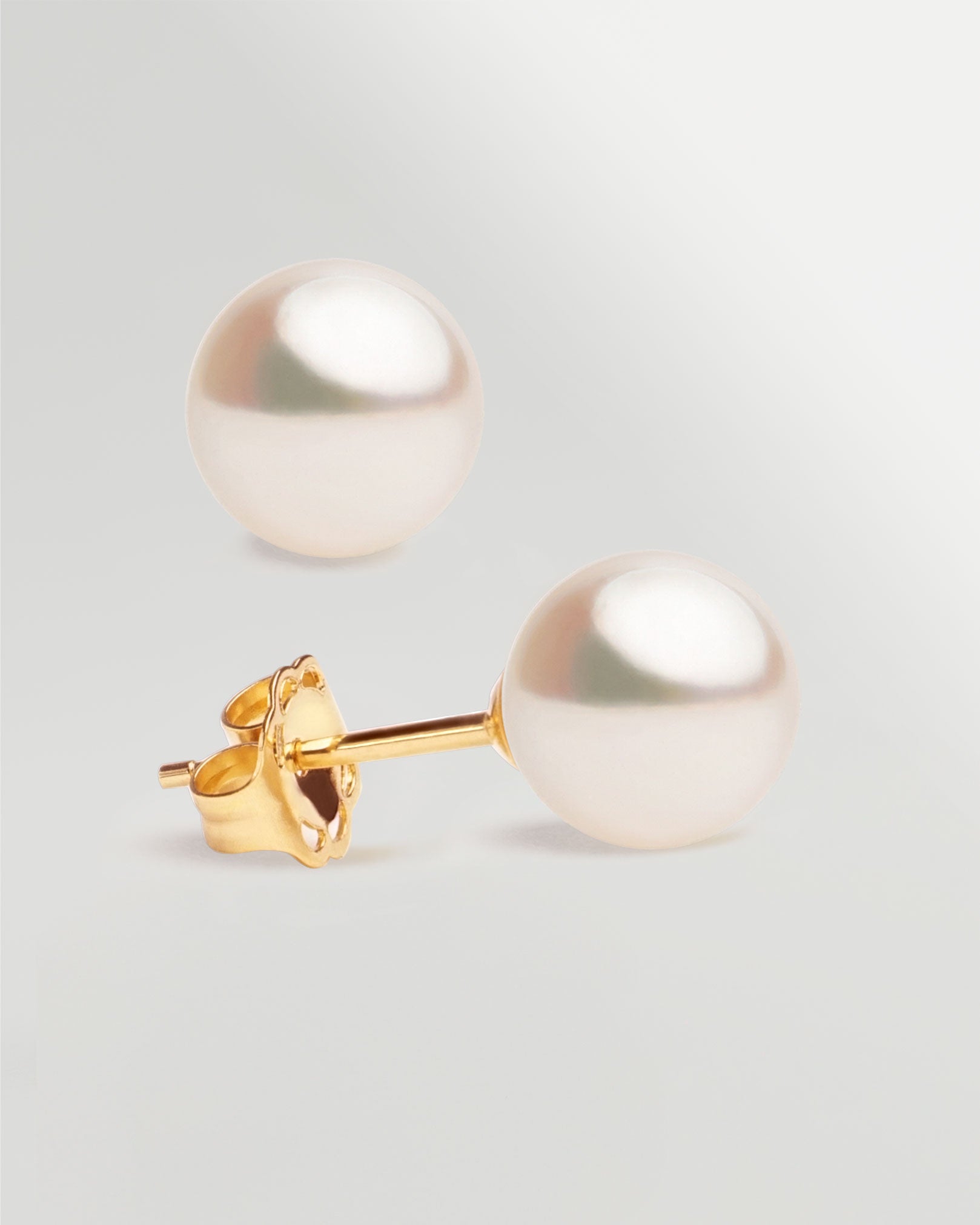 Pendientes de Perlas Cultivadas Akoya Japonesas en Oro de 18k 8-8,5mm Secret & You