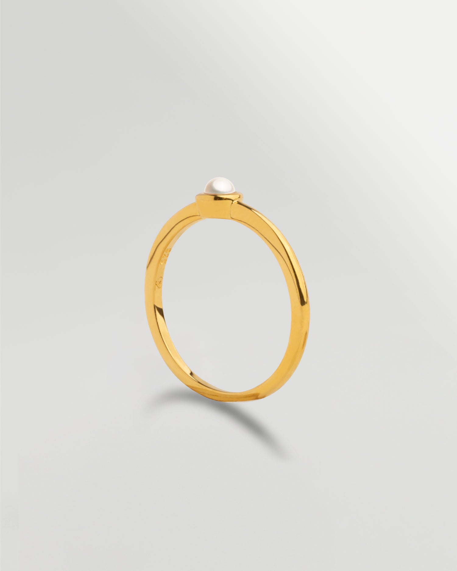 Anillo de Perla Mini Redonda de 3mm - Oro Vermeil secret & you