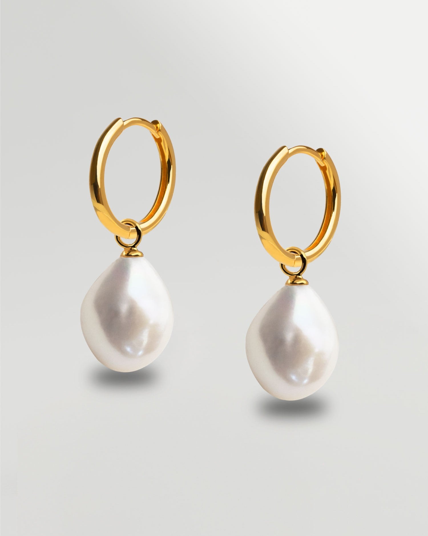 Pendientes de Aro de Oro Vermeil con Perla Barroca - 16 mm