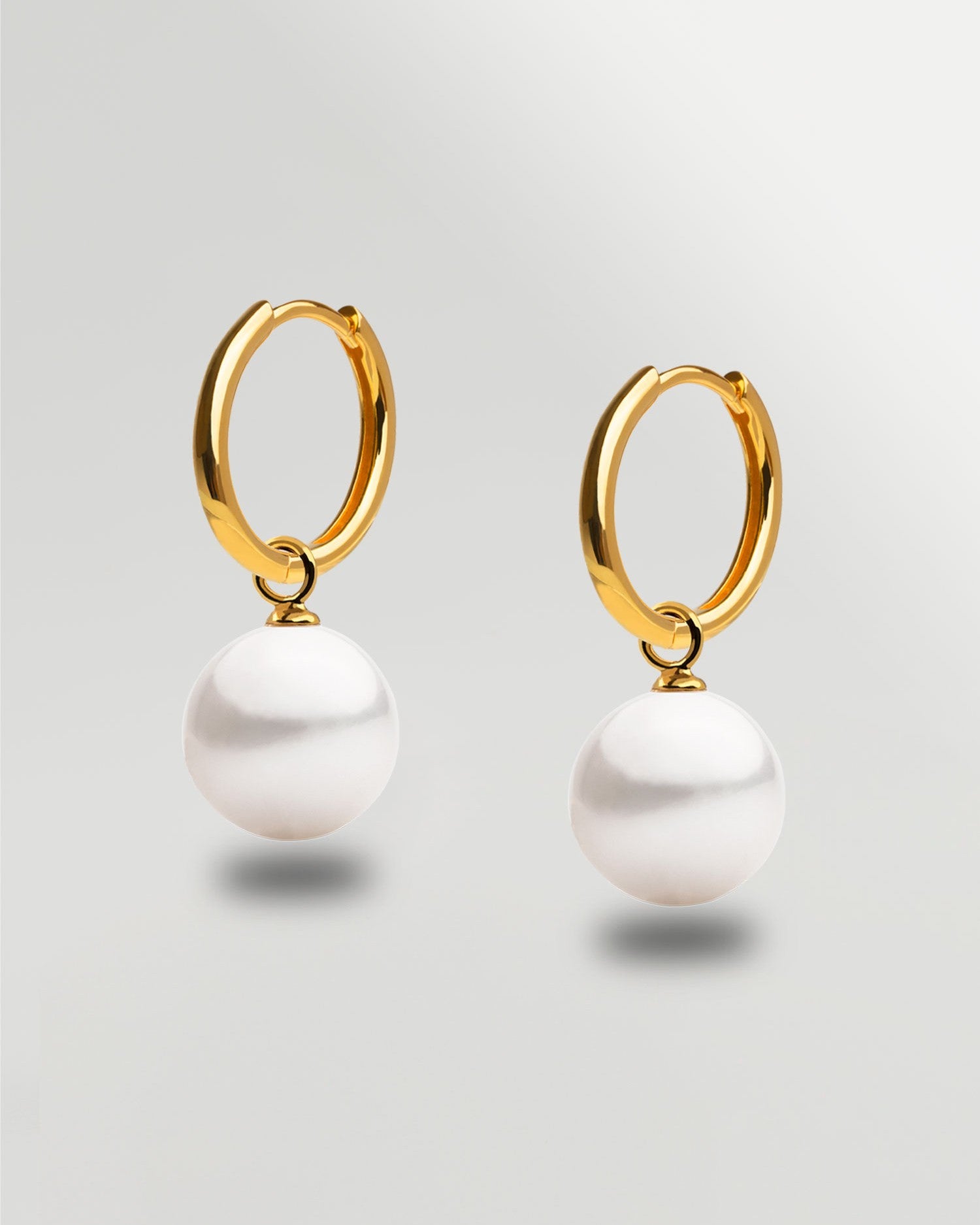 Aros de oro vermeil con perla redonda 12mm