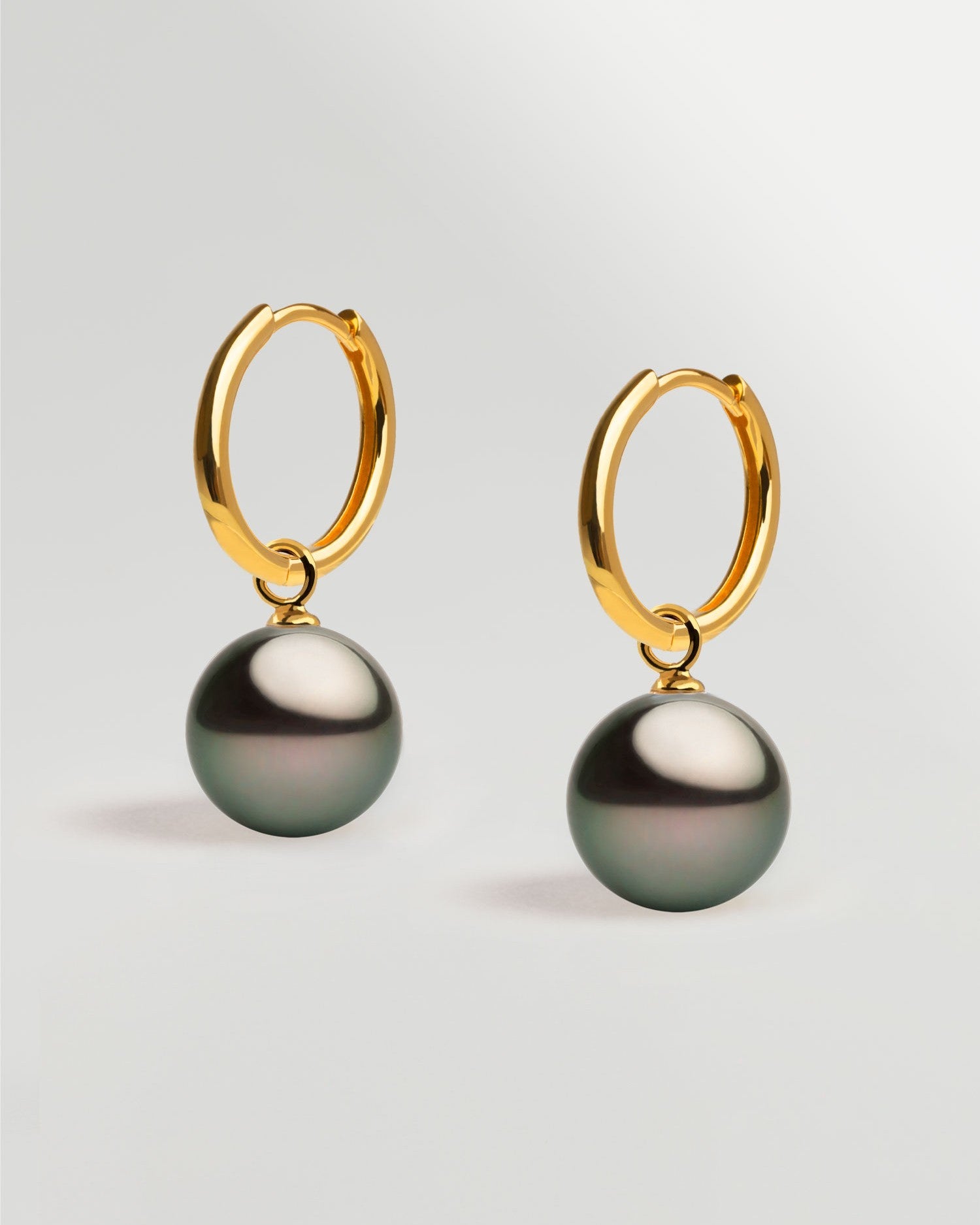 Pendientes de Aro 16 mm de Oro Vermeil con Perla Tahití
