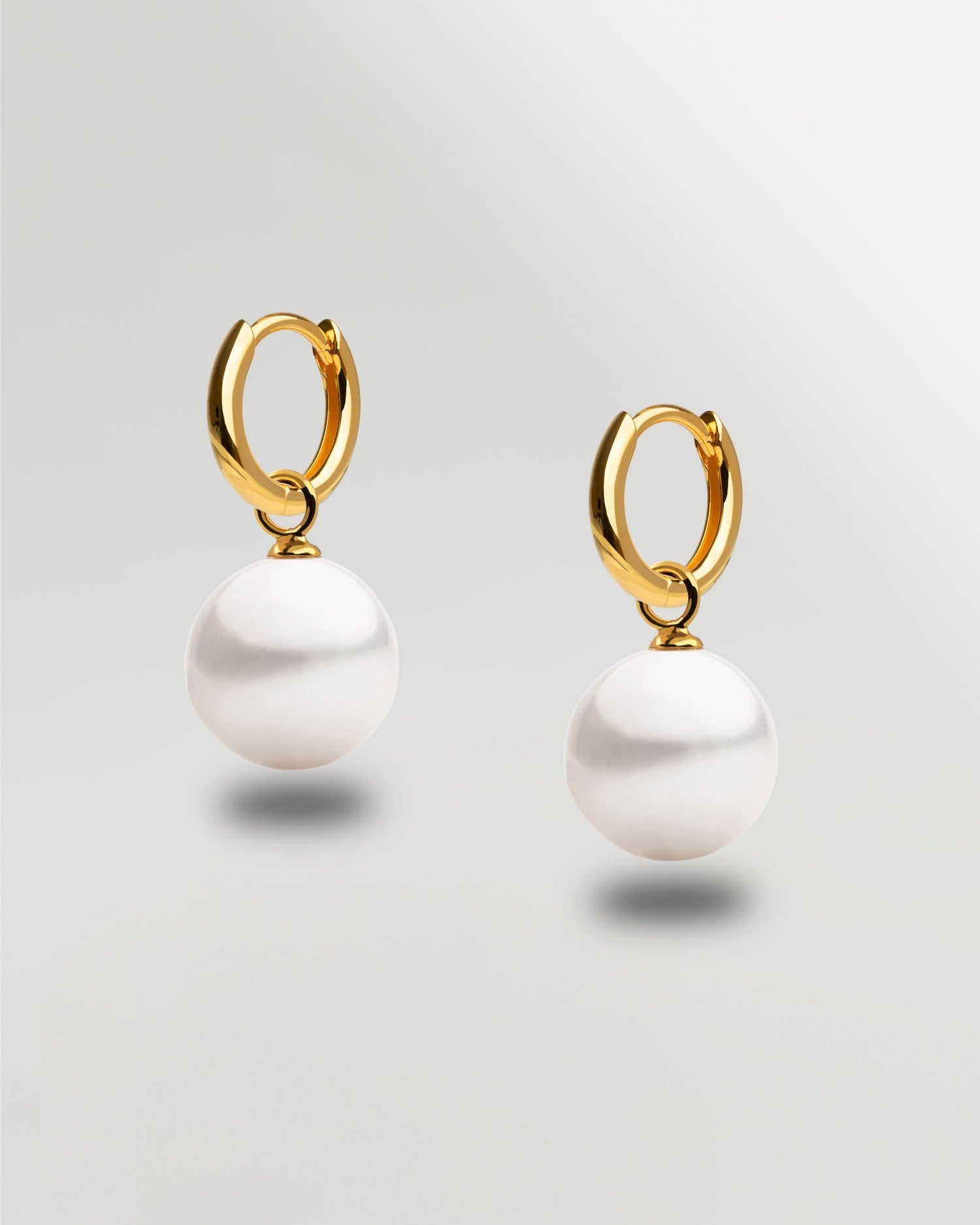 Aros de oro vermeil con perla redonda 12mm