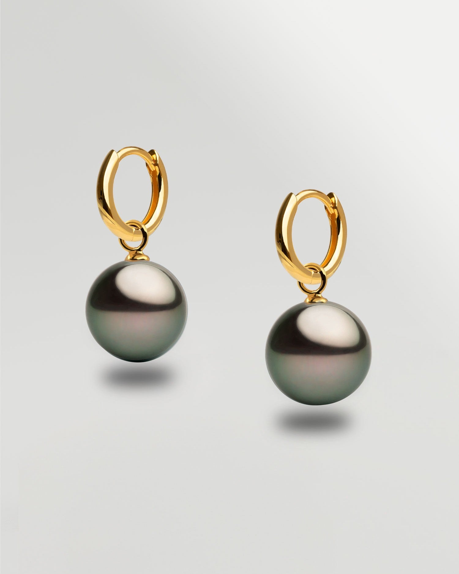 Pendientes de Aro de Oro Vermeil con Perla Tahití - 12 mm