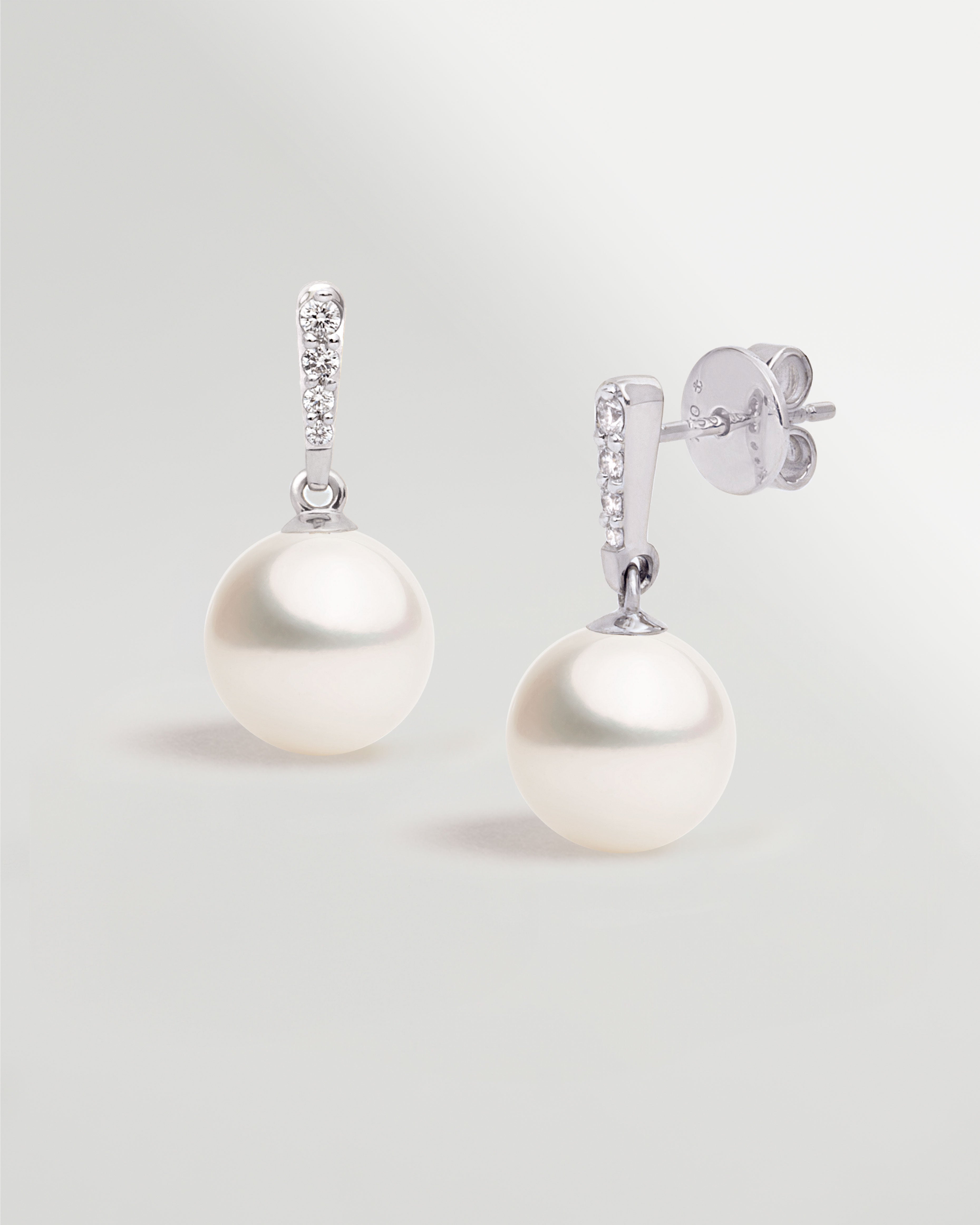 Pendientes Alyssa con Perlas Australianas y Diamantes en Oro | 9 - 10 mm