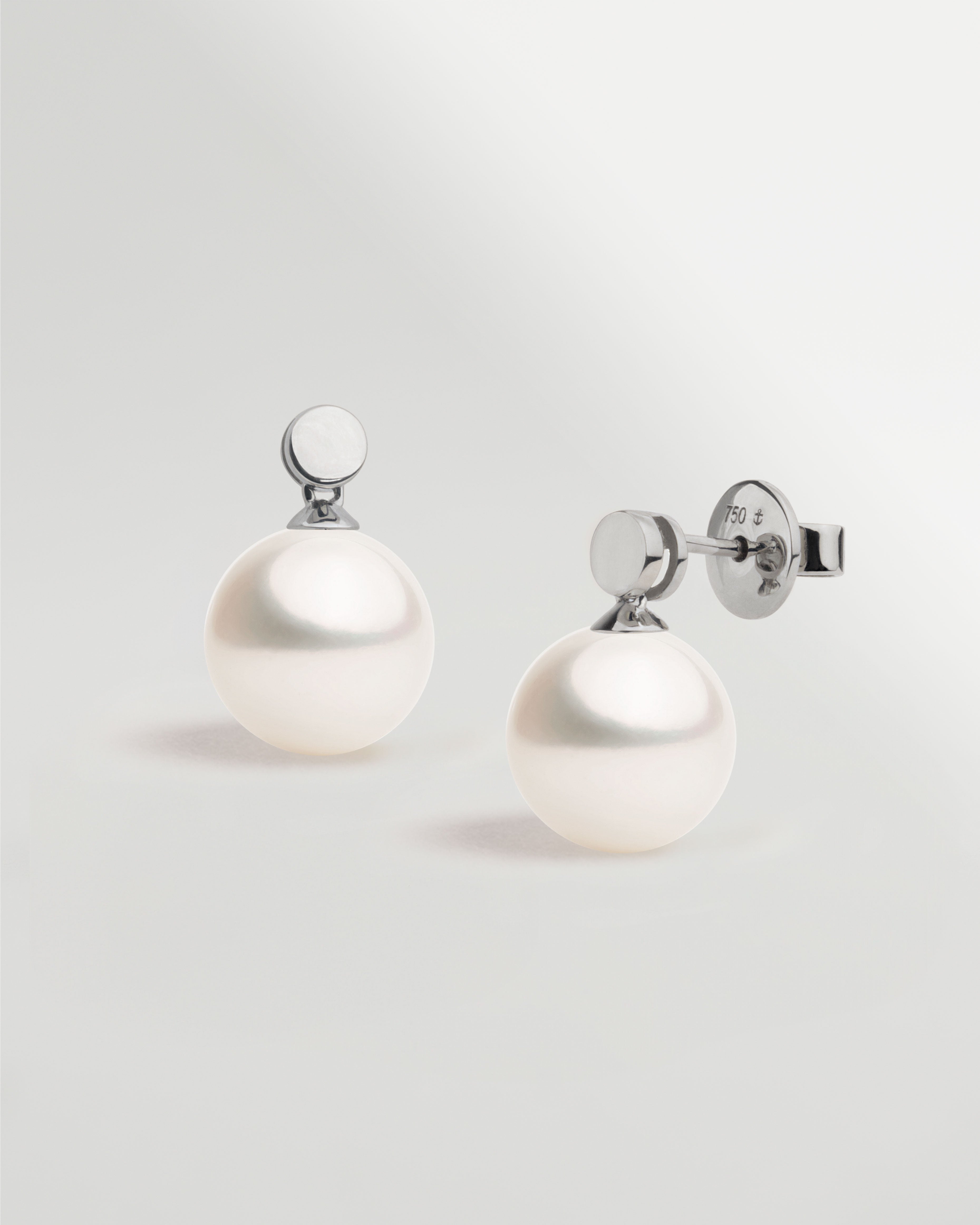 Pendientes Cassia con Perlas Australianas y Disco de Oro Blanco | 9- 10 mm