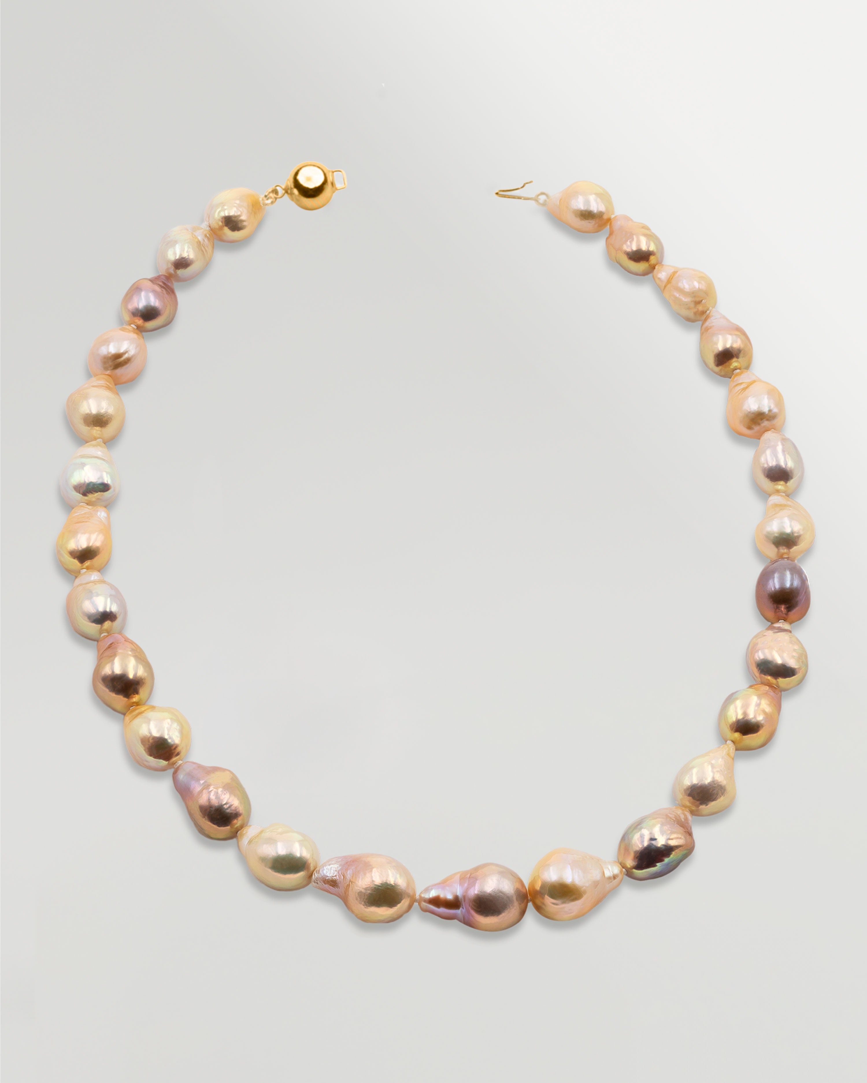 foto de collar de perlas de agua dulce barrocas multicolor natural 11-13mm y 45 cm largo secret & you