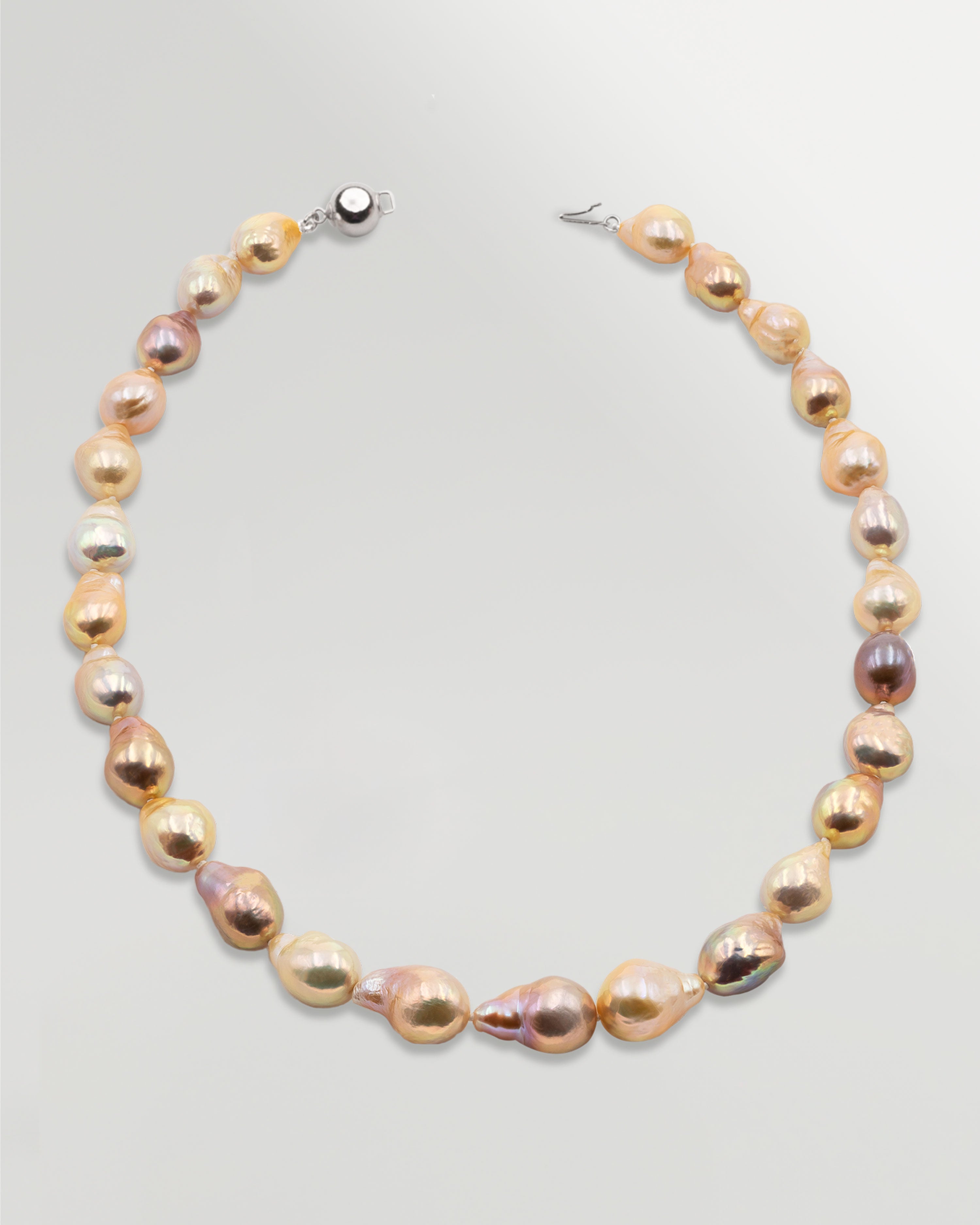foto de collar de perlas de agua dulce barrocas multicolor natural 11-13mm y 45 cm largo secret & you