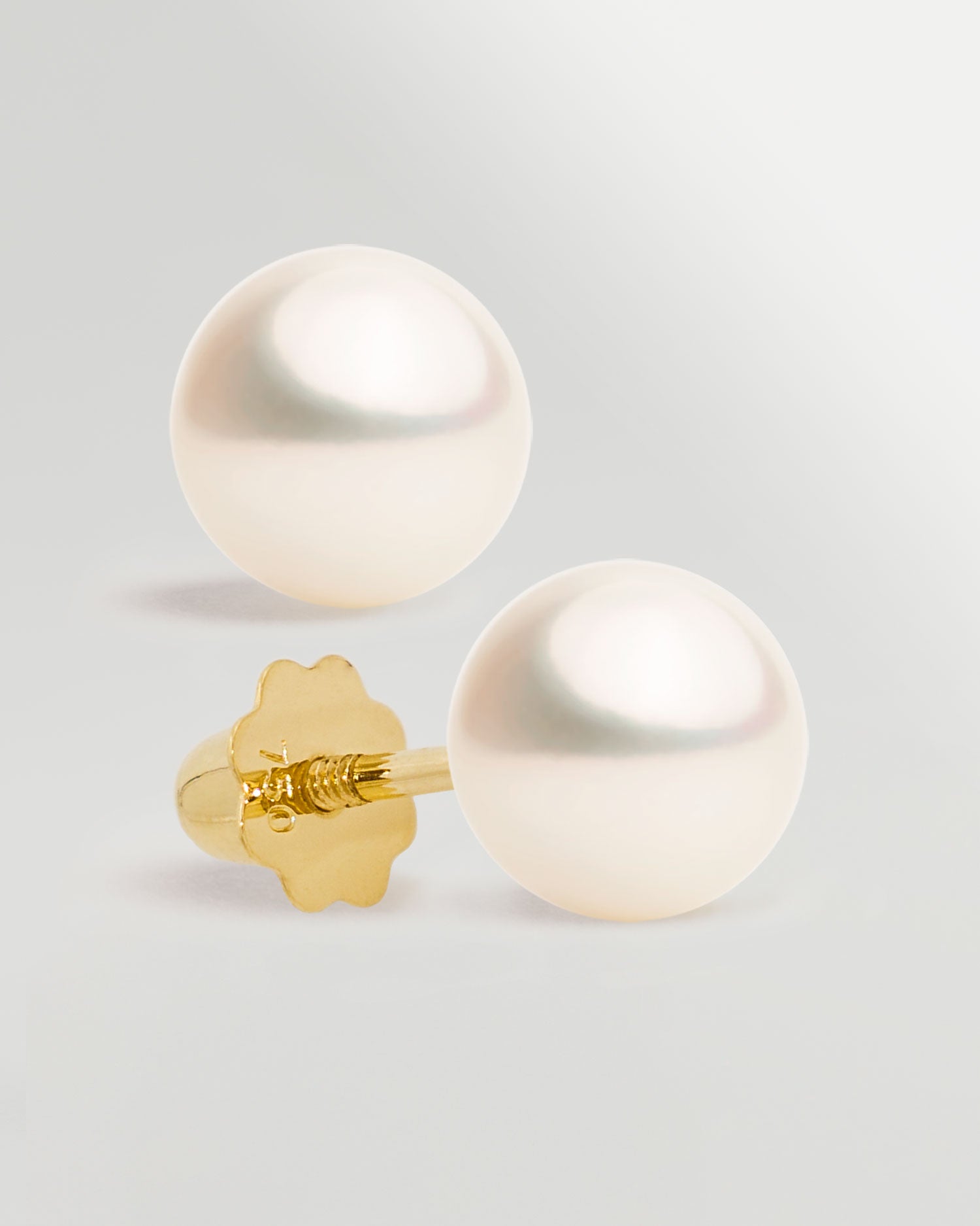 Pendientes de Perlas Redondas Cultivadas para Bebé y Niñas 4mm y oro 18k