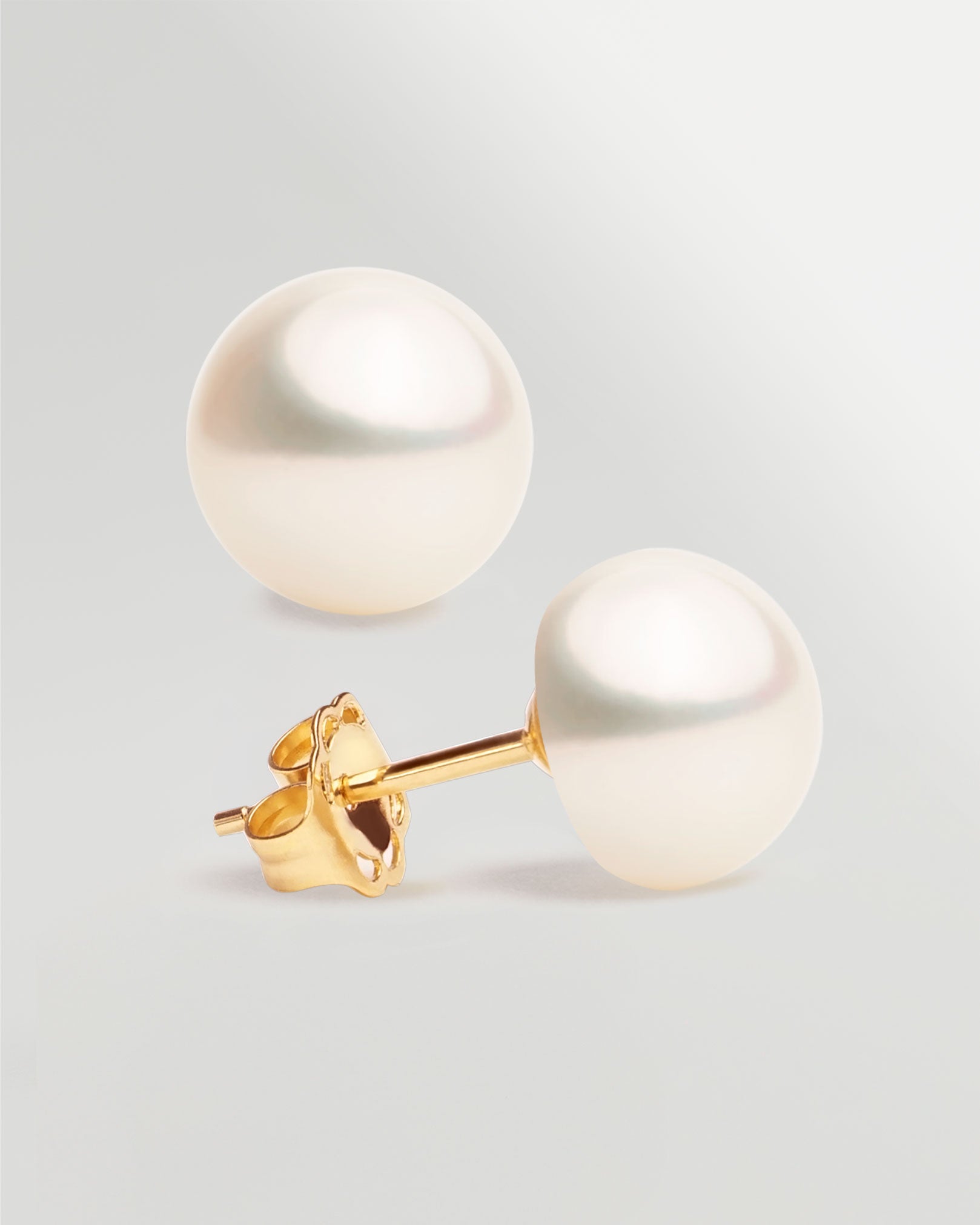 Pendientes de Perlas de Agua Dulce Botón y Oro 18k Secret & You
