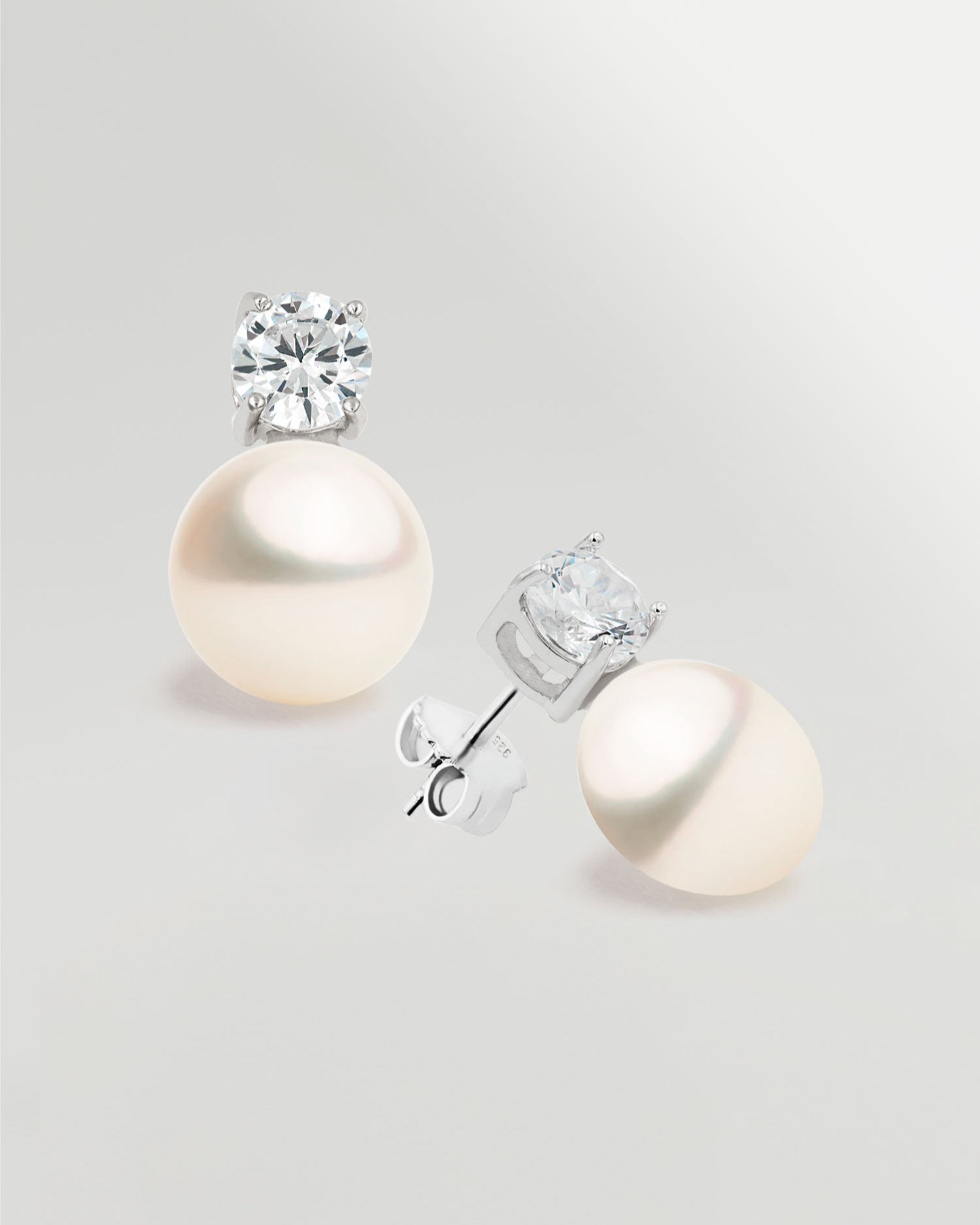 Pendientes de Perlas Tu y Yo con Plata de Ley y Circonitas Secret & You