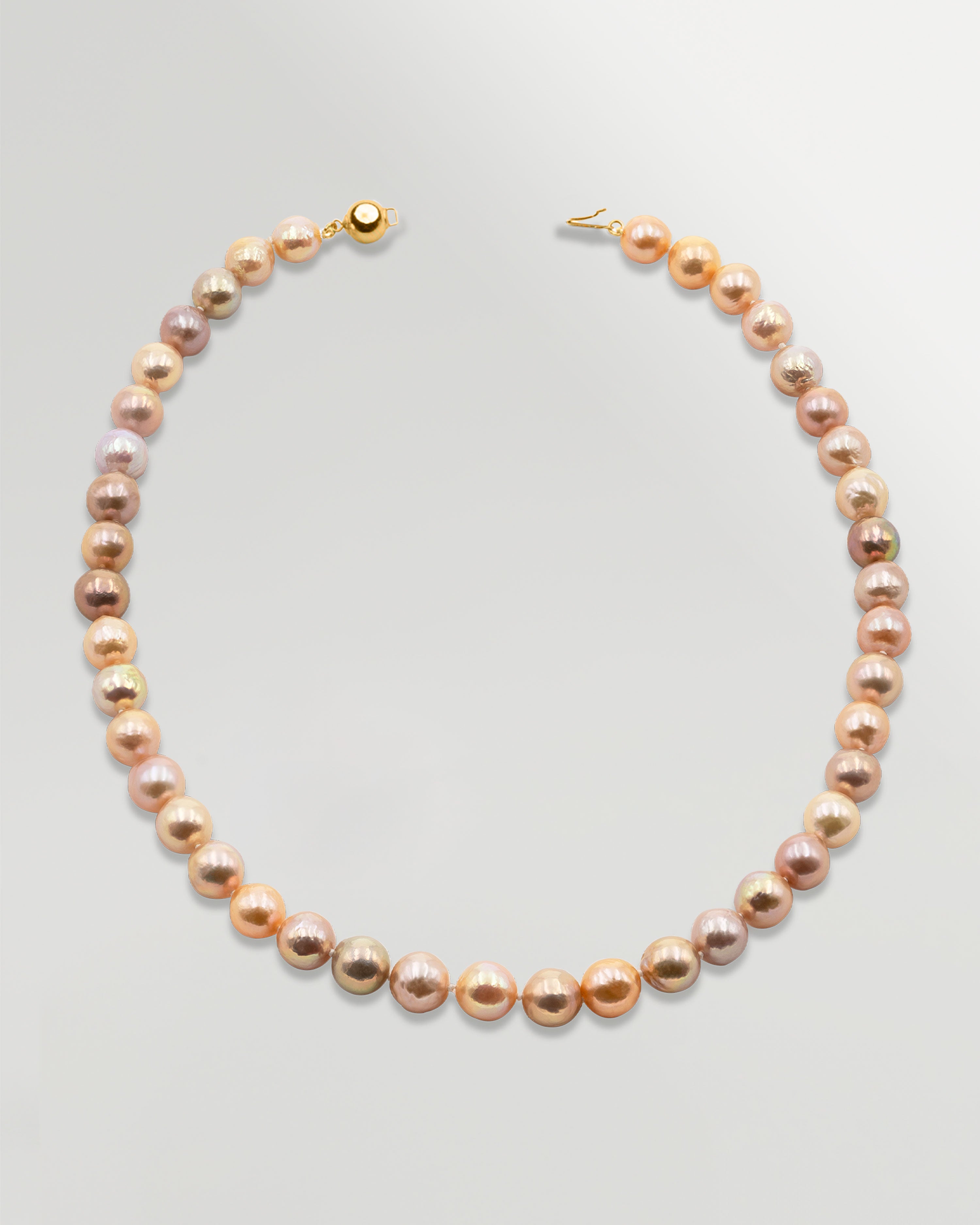 Collar de Perlas Cultivadas de Agua Dulce Semi-Barrocas Multicolor Natural de 9-10 mm Secret & You