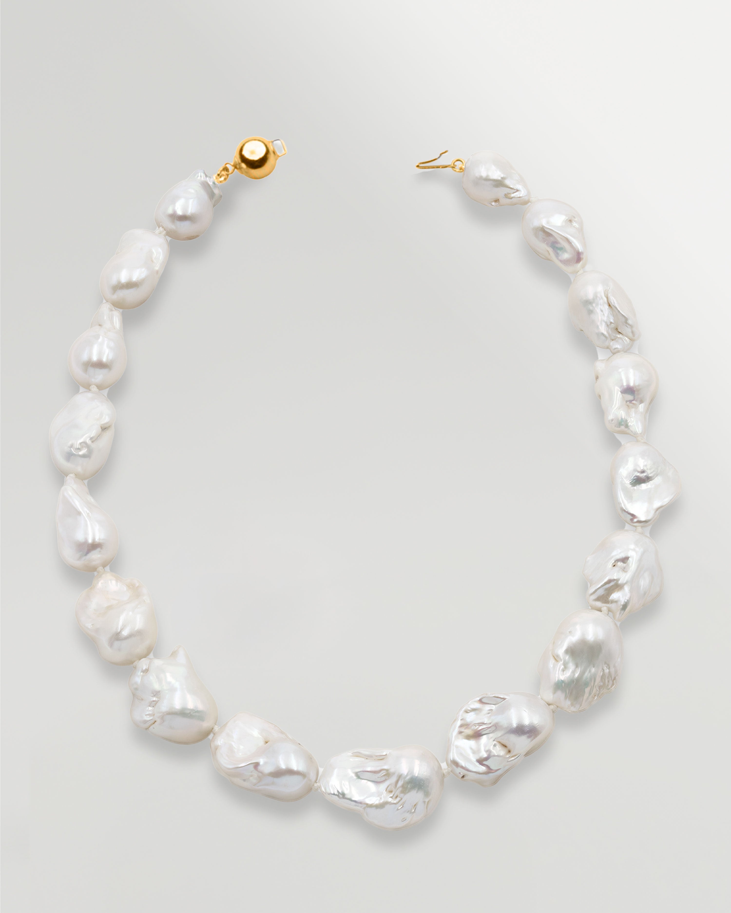 Collar de Perlas de Agua Dulce Grandes y Barrocas 13-15mm, 45cm. Calidad AAA Secret & You