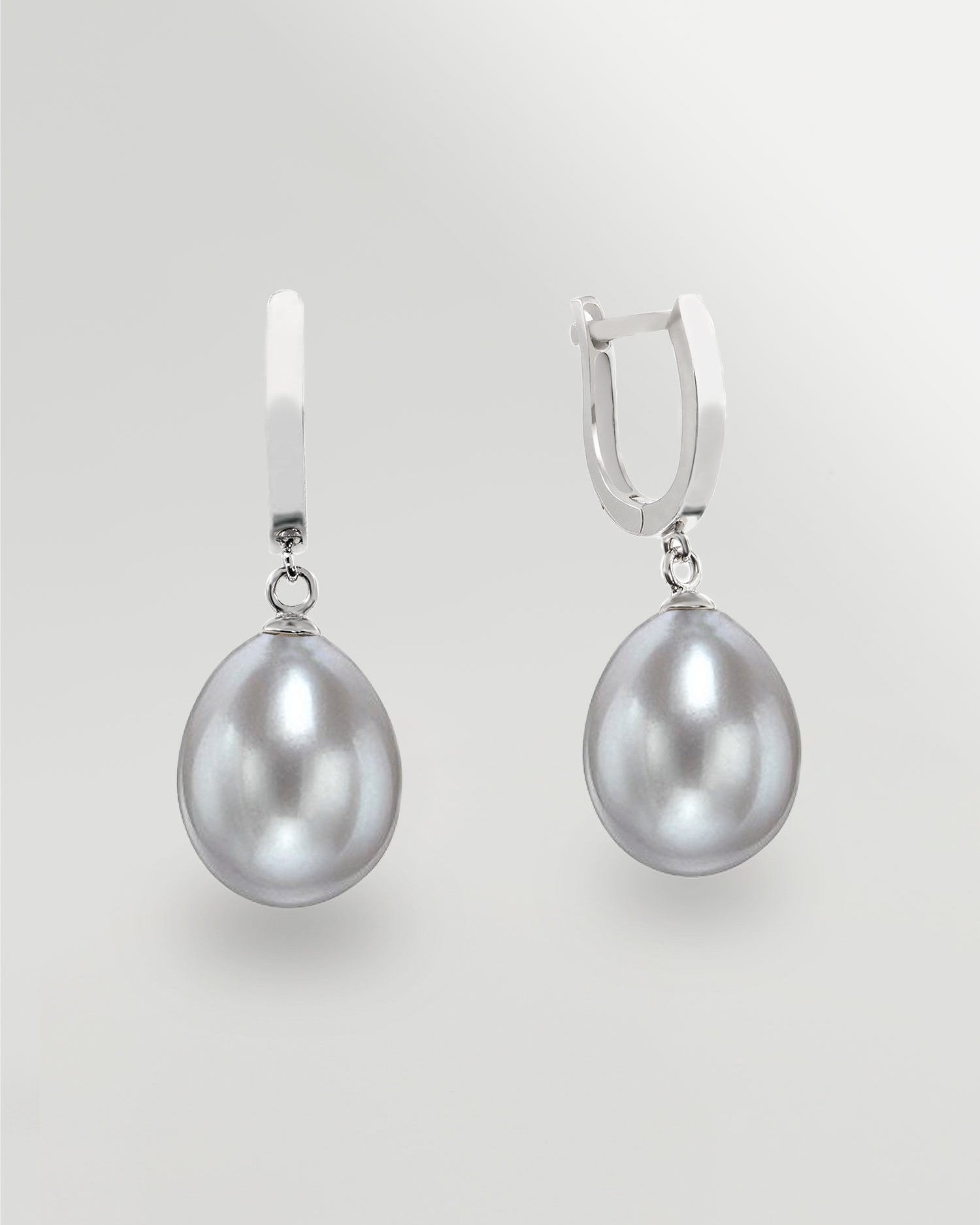 Pendientes de Mujer de Perla Gota Gris y Plata de Ley Secret & You