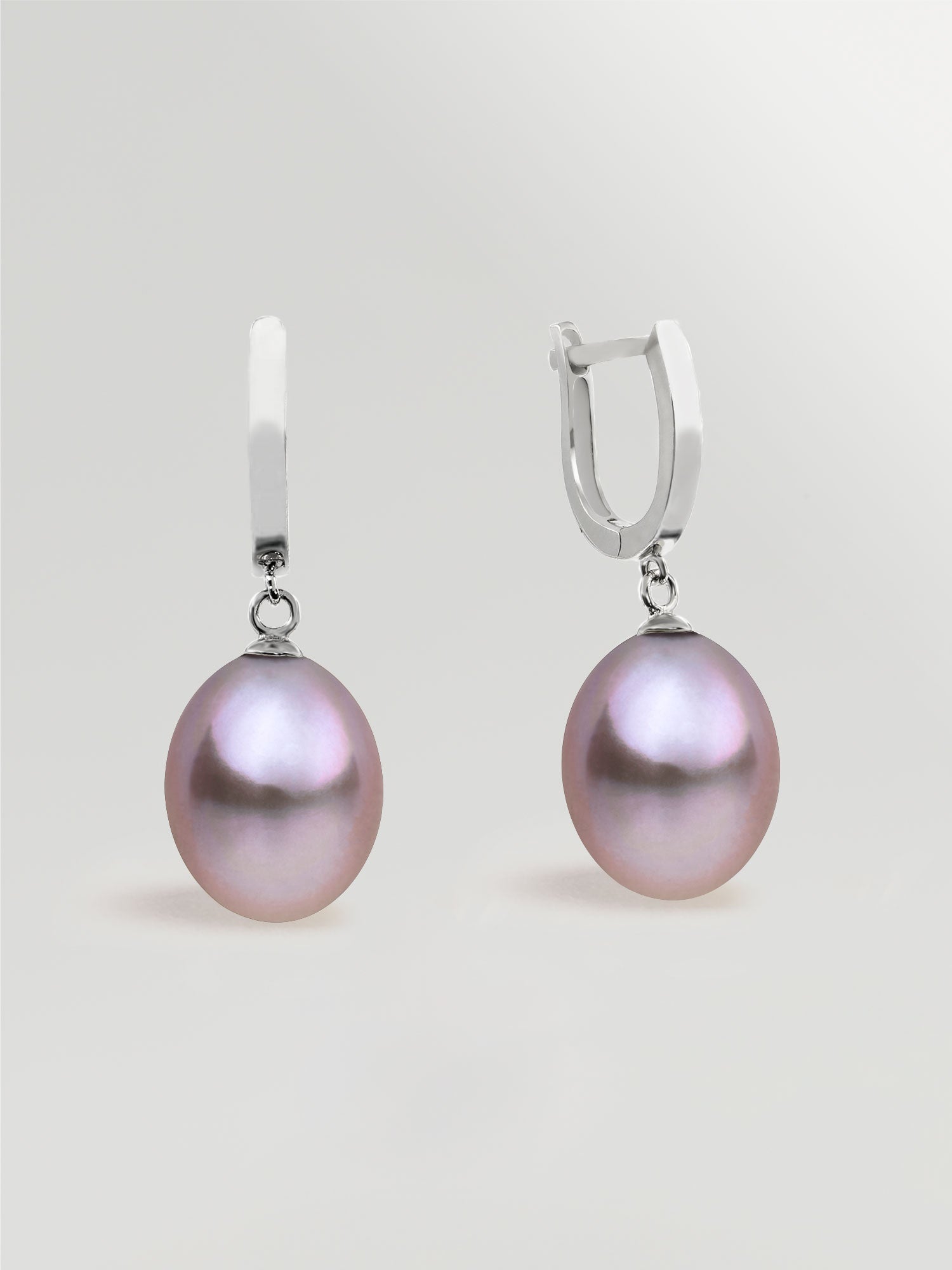 Pendientes de Perlas de Agua Dulce 10-11mm tipo Gota color Lavanda Secret & You
