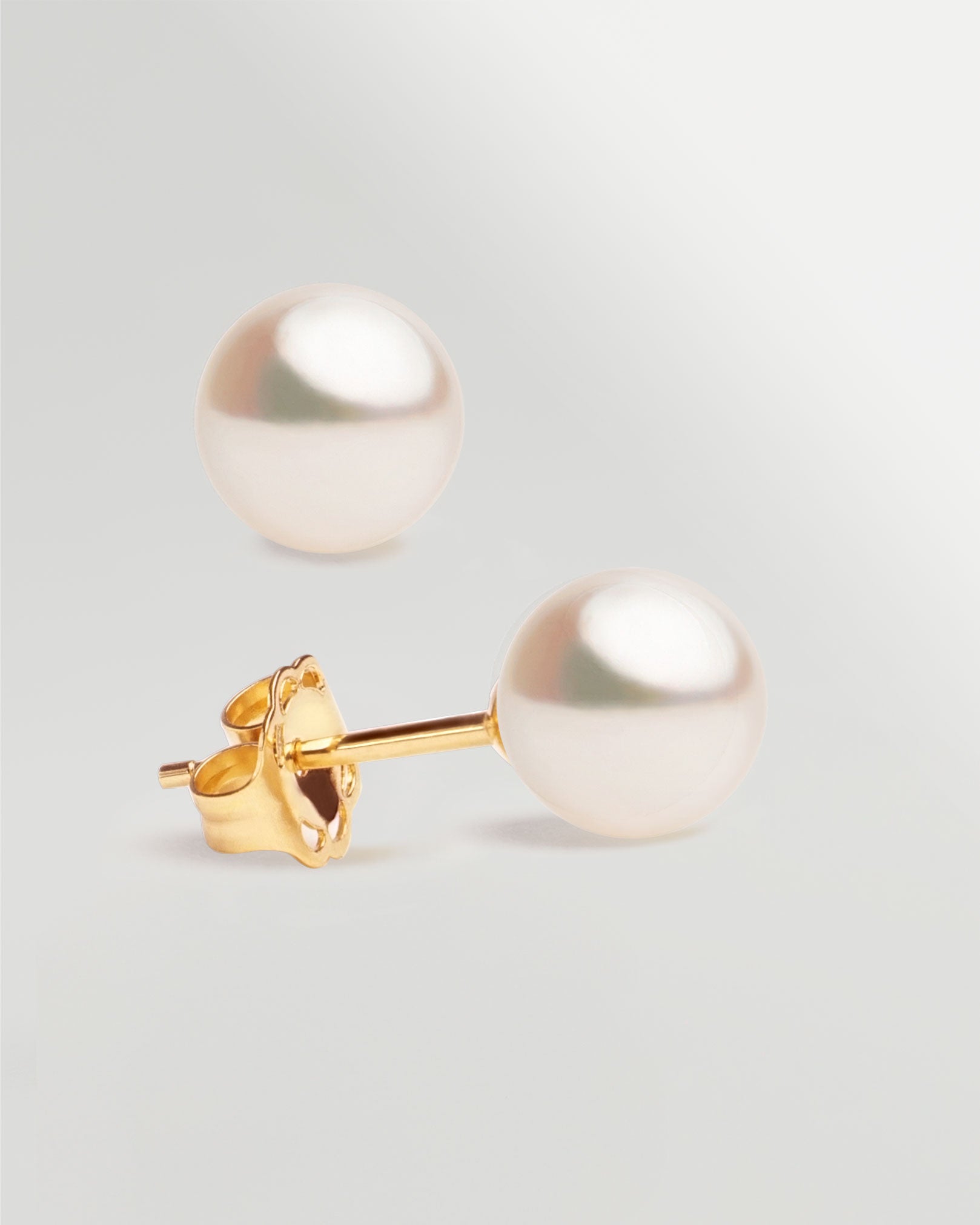 Pendientes de Perlas Cultivadas Akoya Japonesas en Oro de 18k 7,5-8mm Secret & You