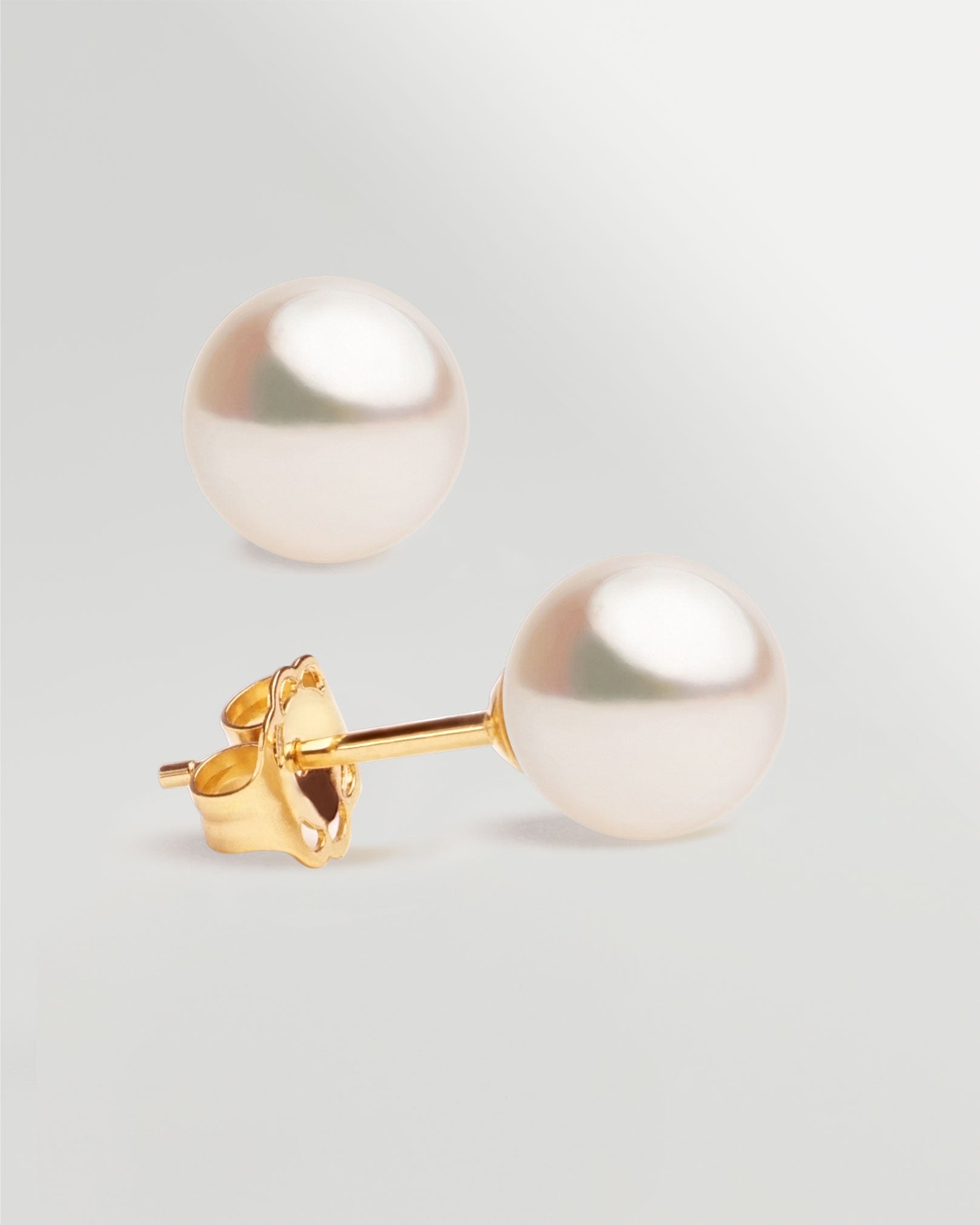 Pendientes de Perlas Cultivadas Akoya Japonesas en Oro de 18k 8-8,5mm Secret & You