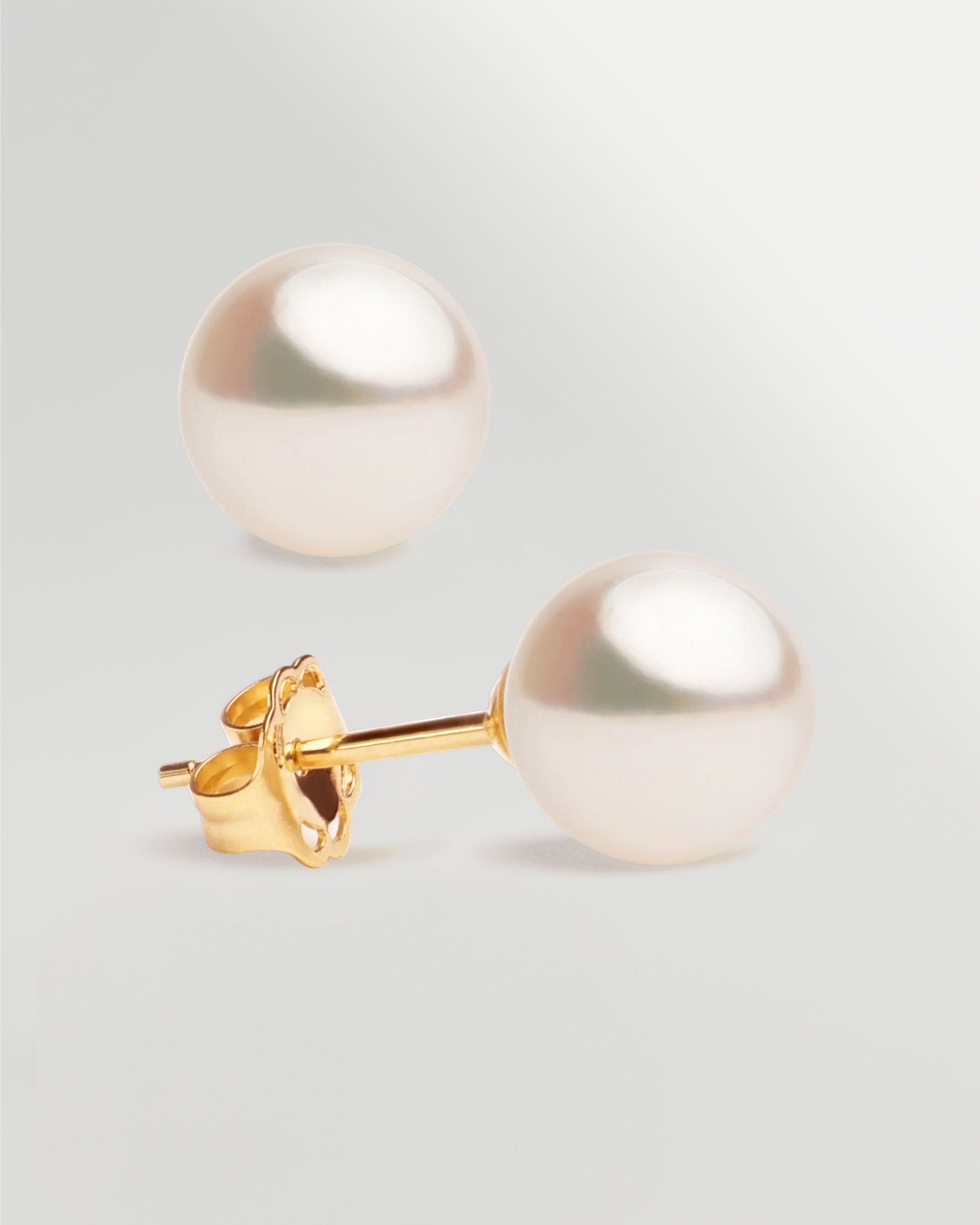 Pendientes de Perlas Cultivadas Akoya Japonesas en Oro de 18k 9-9,5mm Secret & You