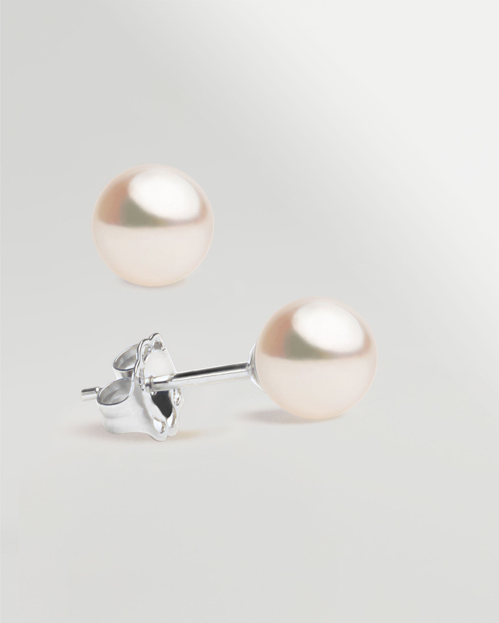 Pendientes de Perlas Cultivadas Akoya Japonesas en Oro de 18k 6-6,5mm Secret & You