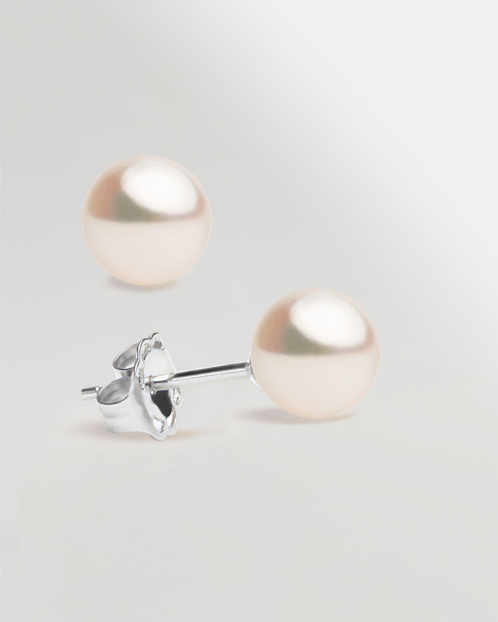 Pendientes de perlas Akoya Japonesas de 7-7,5 mm