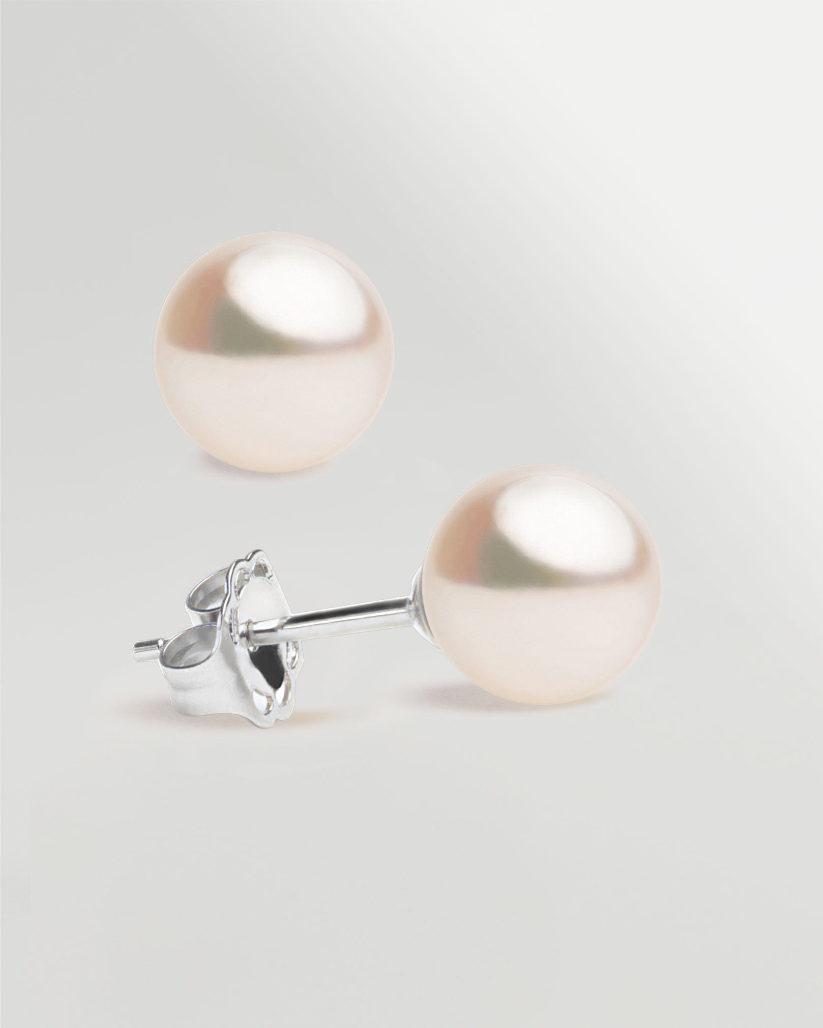 Pendientes de Perlas Cultivadas Akoya Japonesas en Oro de 18k 8-8,5mm Secret & You