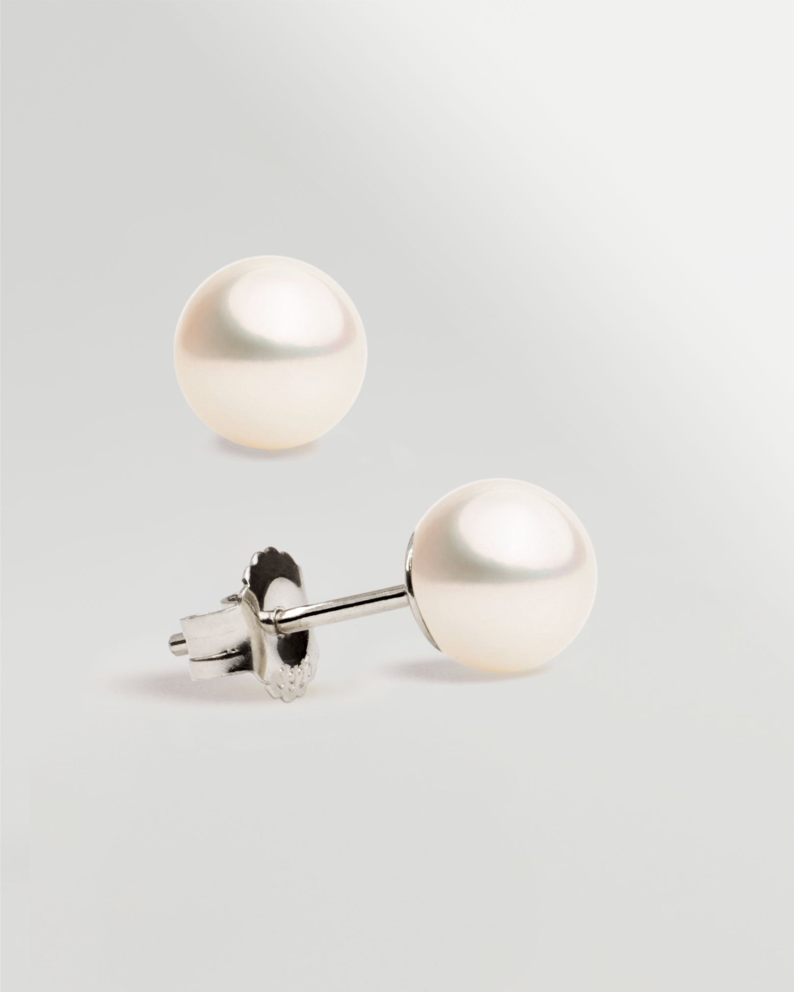 Pendientes de Perlas Redondas Cultivadas y Plata de Ley Secret & You 6-6'5mm