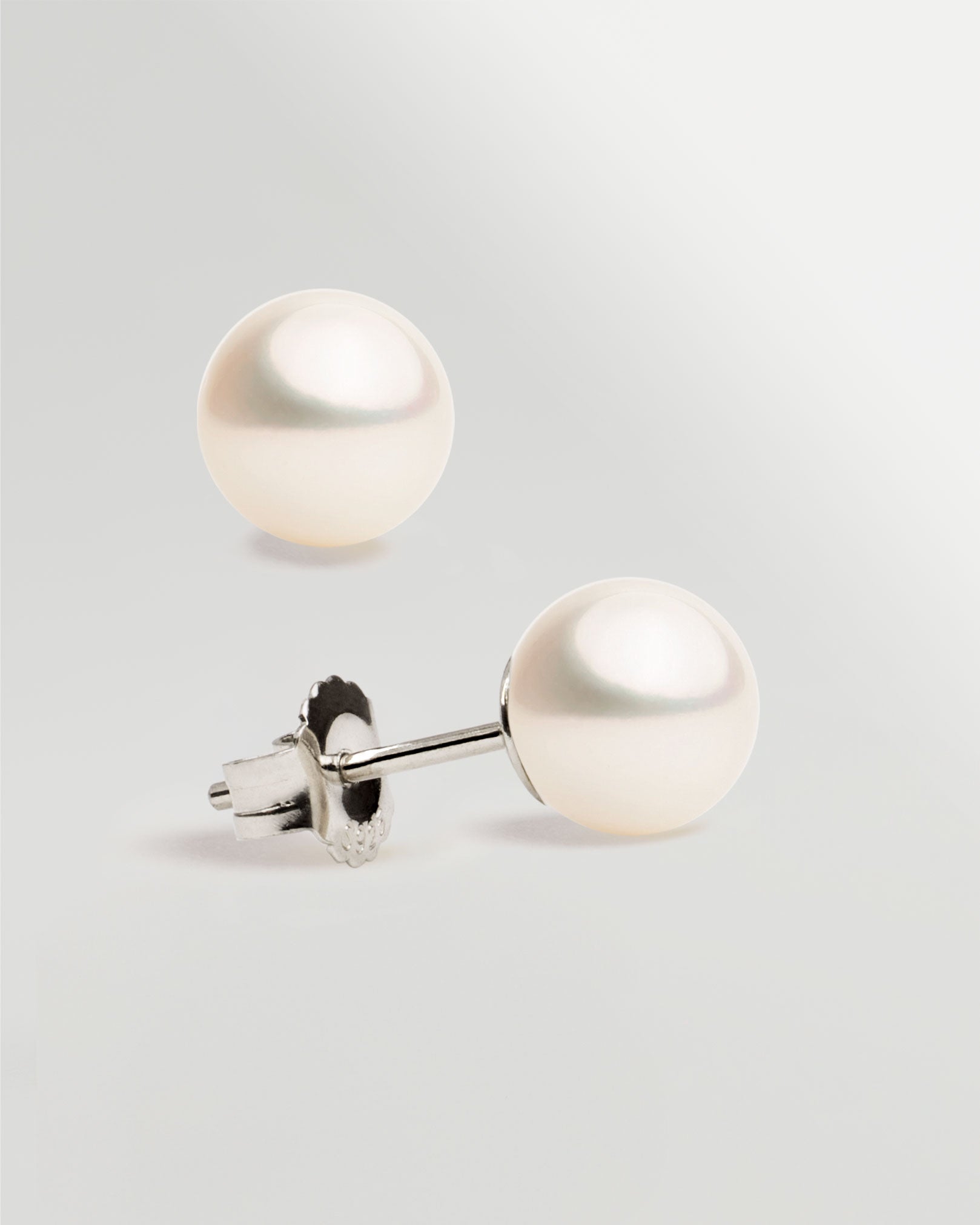 Pendientes de Perlas Redondas Cultivadas y Plata de Ley Secret & You 7-7'5mm