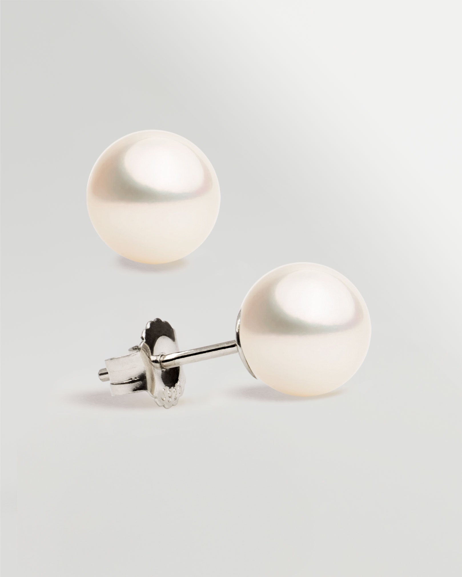 Pendientes de Perlas Redondas Cultivadas y Plata de Ley Secret & You 8-8'5mm