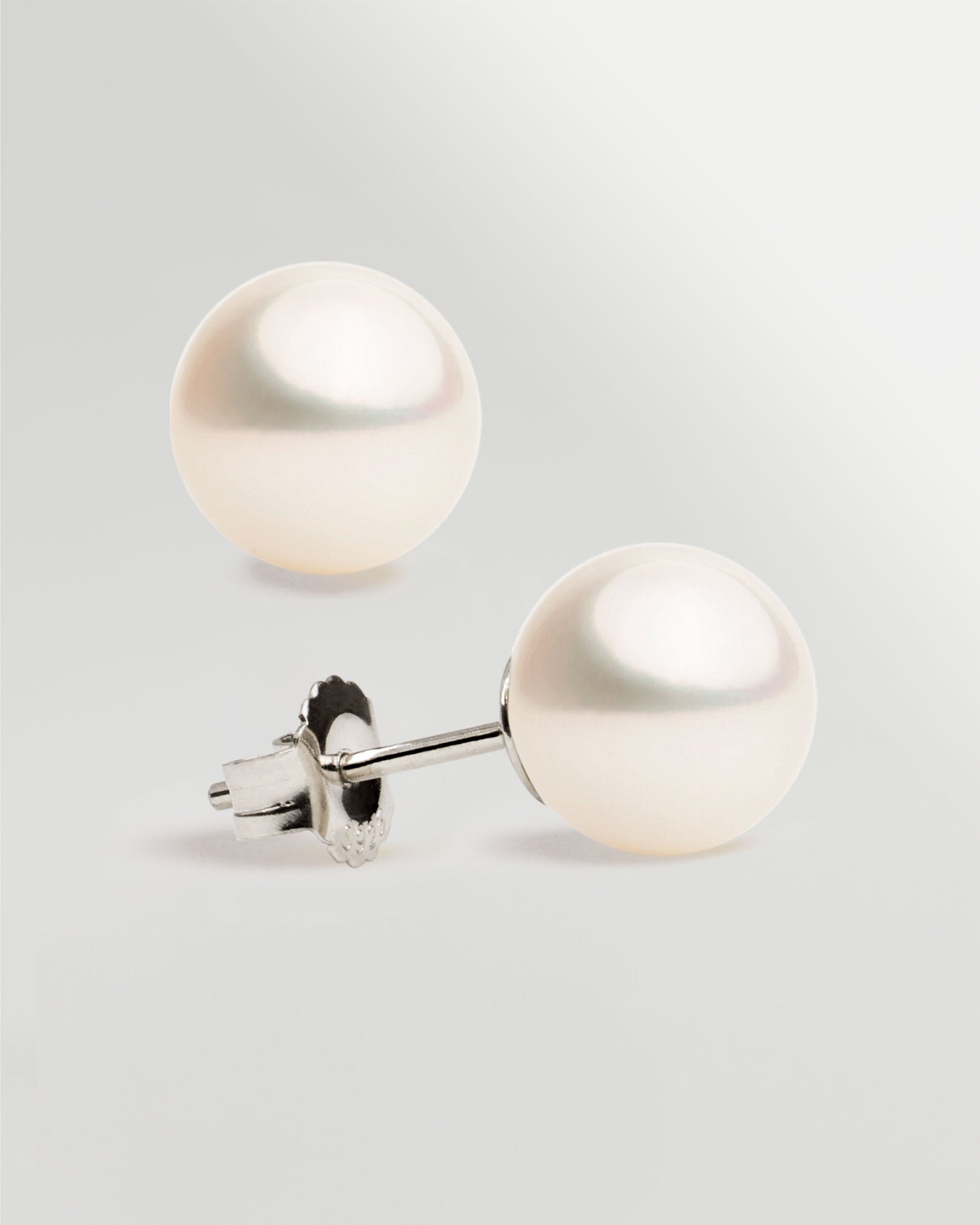 Pendientes de Perlas Redondas Cultivadas y Plata de Ley Secret & You 9-9'5mm