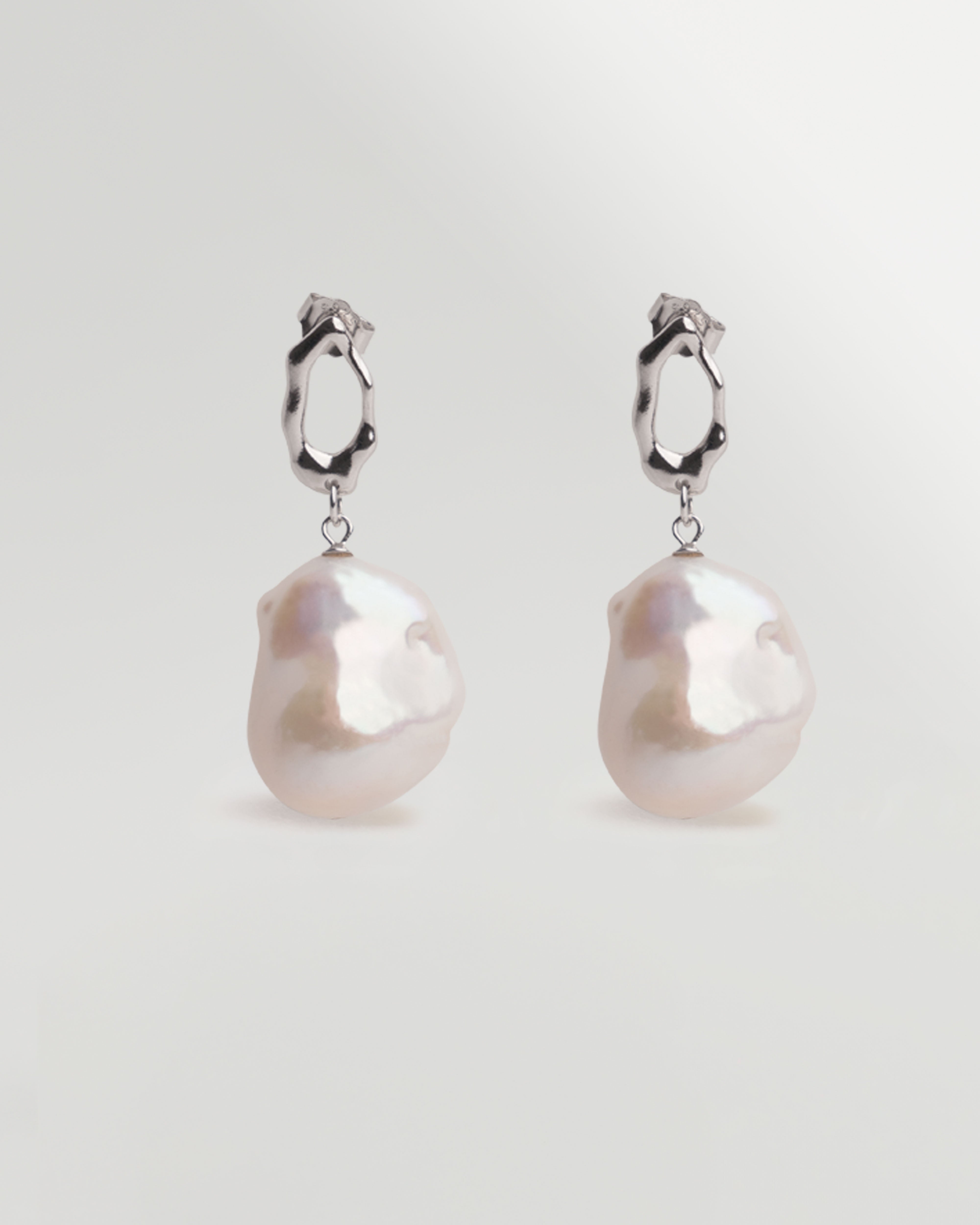 Pendientes Gala de Perlas Cultivadas de Agua dulce Barrocas 14-17 mm y Plata de Ley