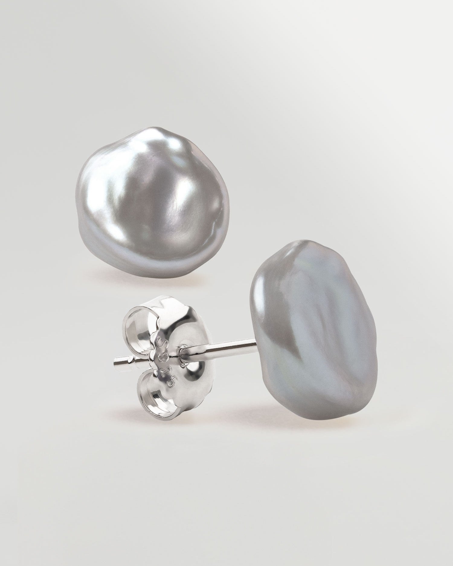 Pendientes de Perlas Keshi Cultivadas Grises y Plata de Ley Secret & You