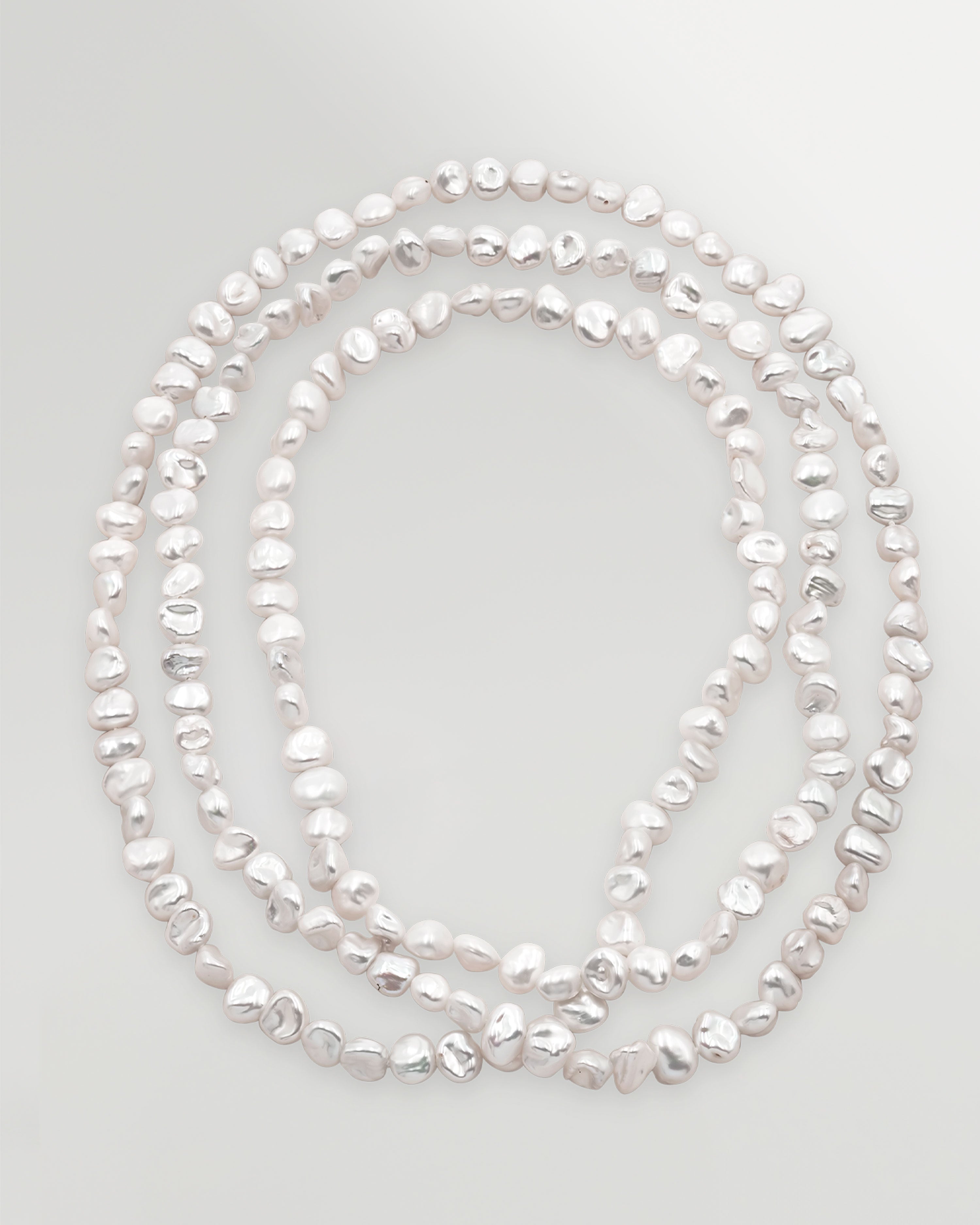 foto de collar de perlas cultivadas de agua dulce barrocas keshi de 7-9 mm, 120 cm de largo secret & you