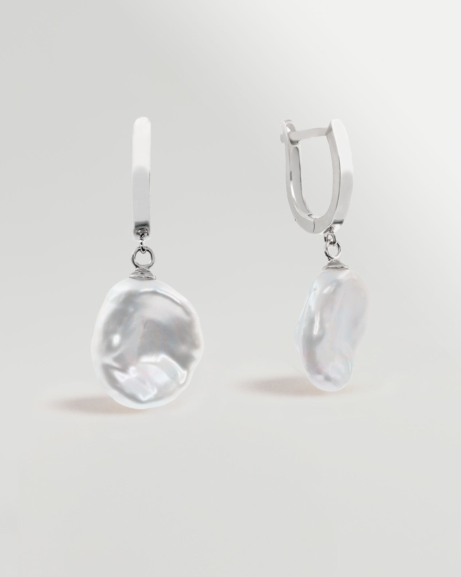 pendientes perlas barrocas keshi grandes cultivadas plata de ley de mujer Secret & You