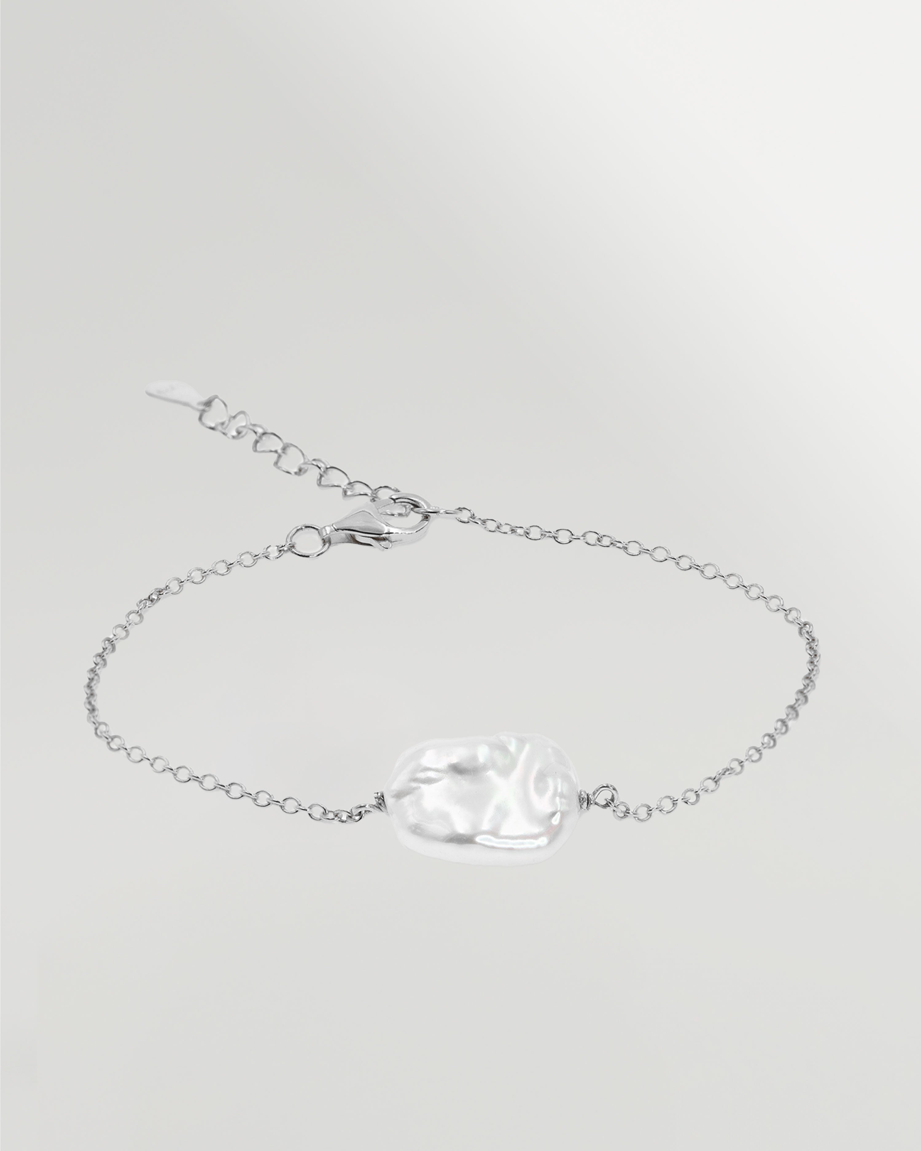 Pulsera con Perla Cultivada de Agua Dulce Keshi de Plata de Ley, 11-12 mm Secret & You