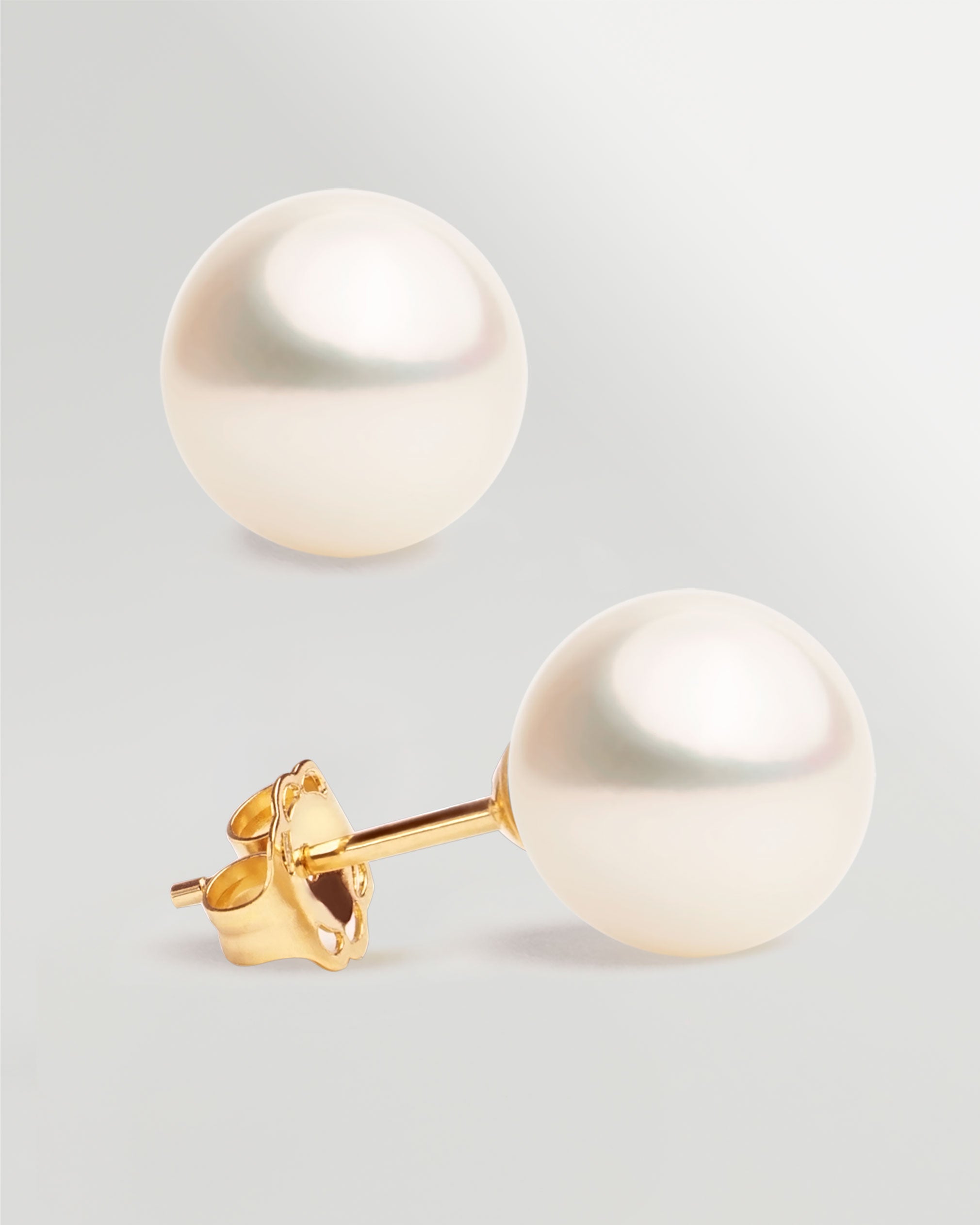 Pendientes de Perlas Redondas de Agua Dulce de Oro 18 K SY PERLAS 12-12,5 mm