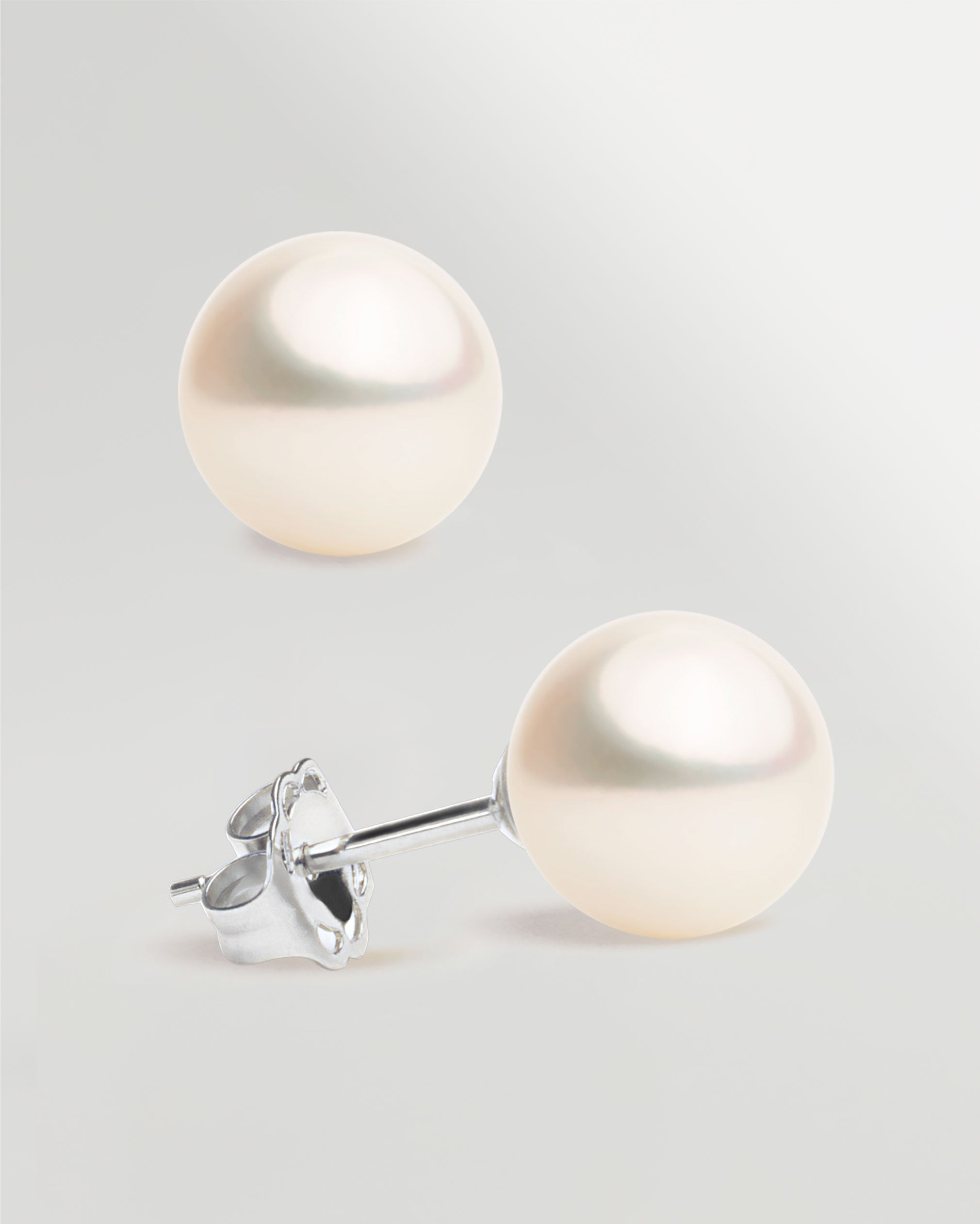 Pendientes de Perlas Redondas Cultivadas y Plata de Ley SY Perlas 10-10'5 mm