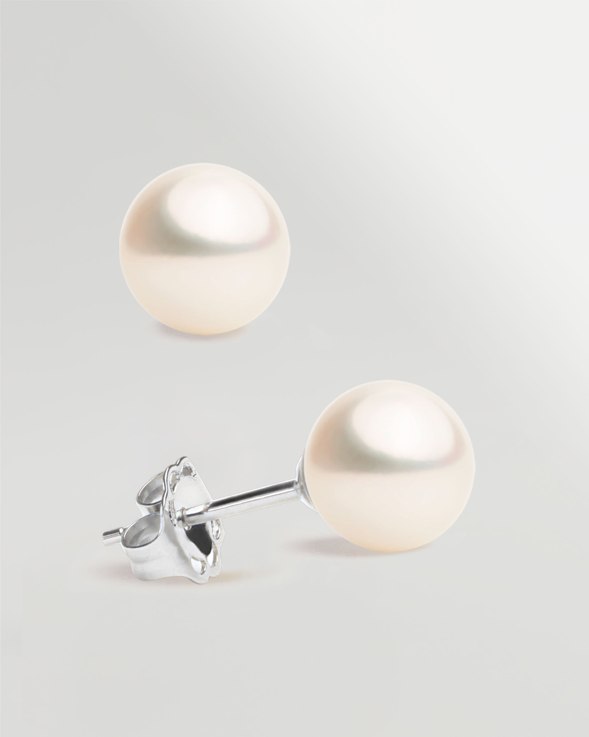 Pendientes de Perlas Redondas de Agua Dulce | 8-8,5 mm