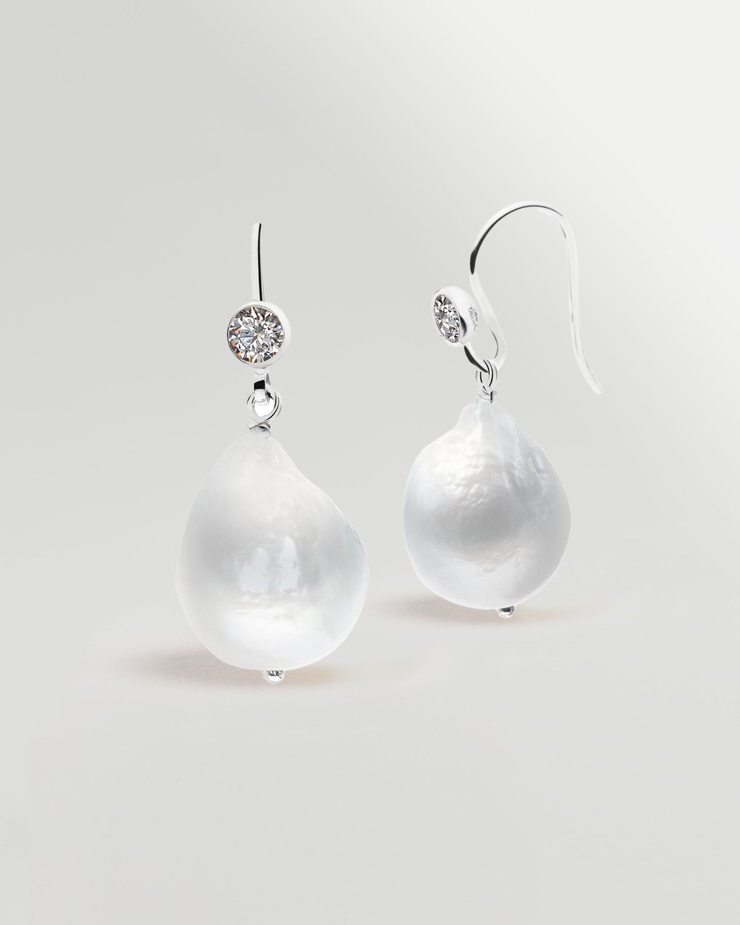 Pendientes de Perlas Barrocas con Plata de Ley y Circonita