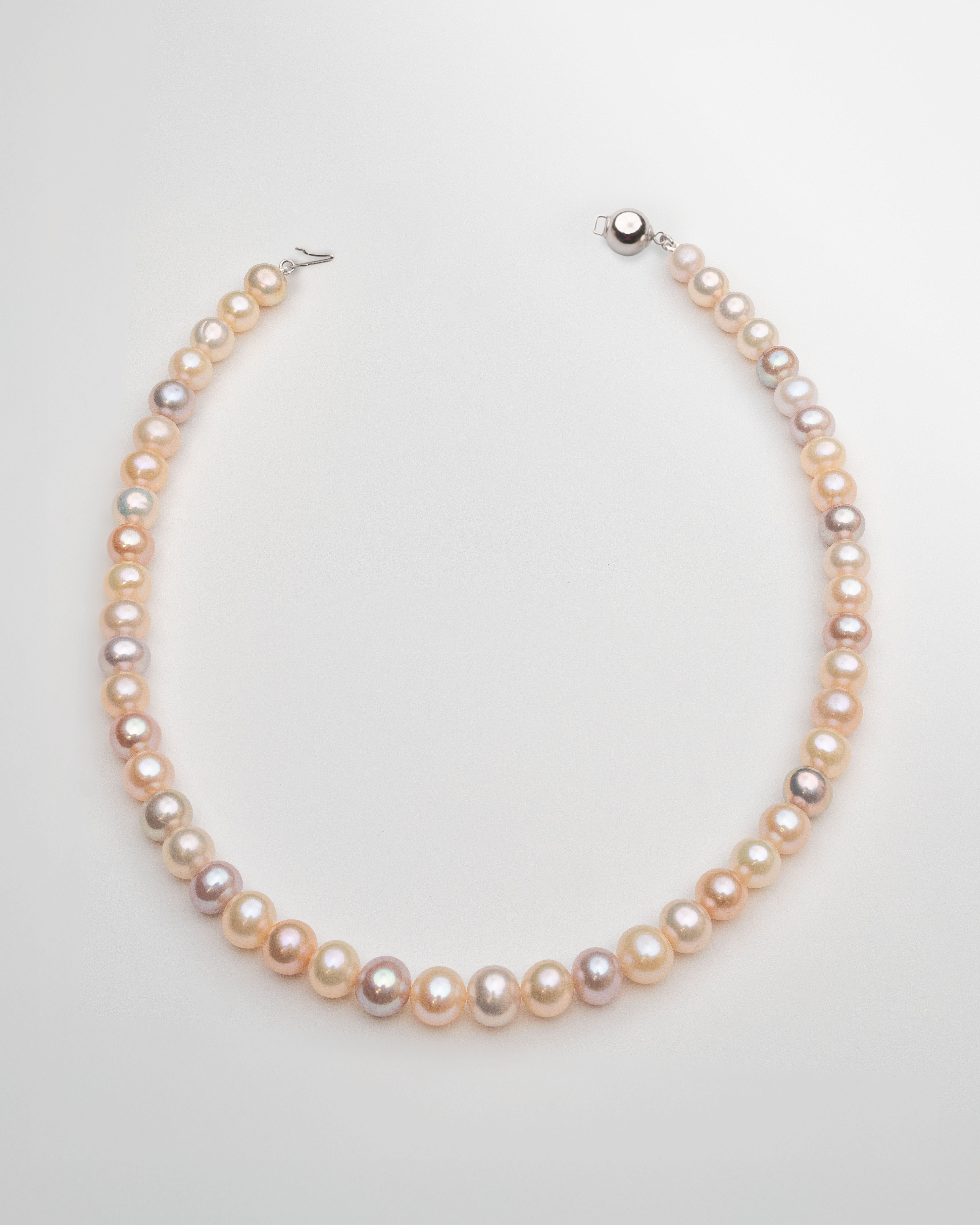 Collar de perlas semi-redondas multicolor 8,5-9,5 mm | SY Perlas