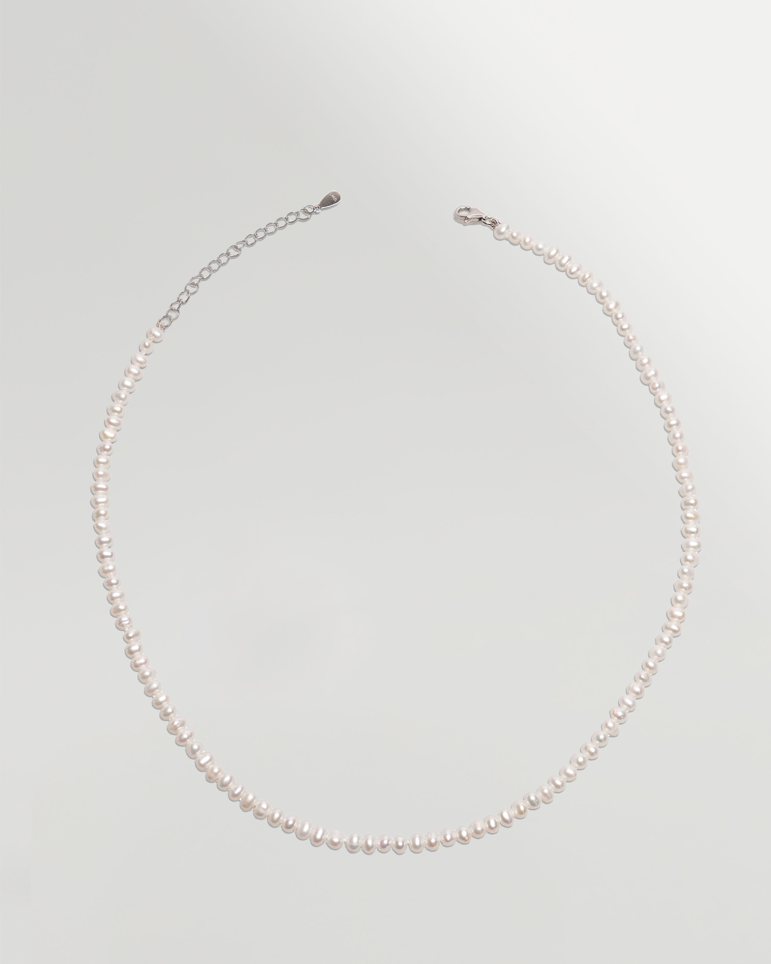 Collar de Perlas de Agua Dulce Tipo Rice de 3-3,5 mm y Plata de Ley Secret & You