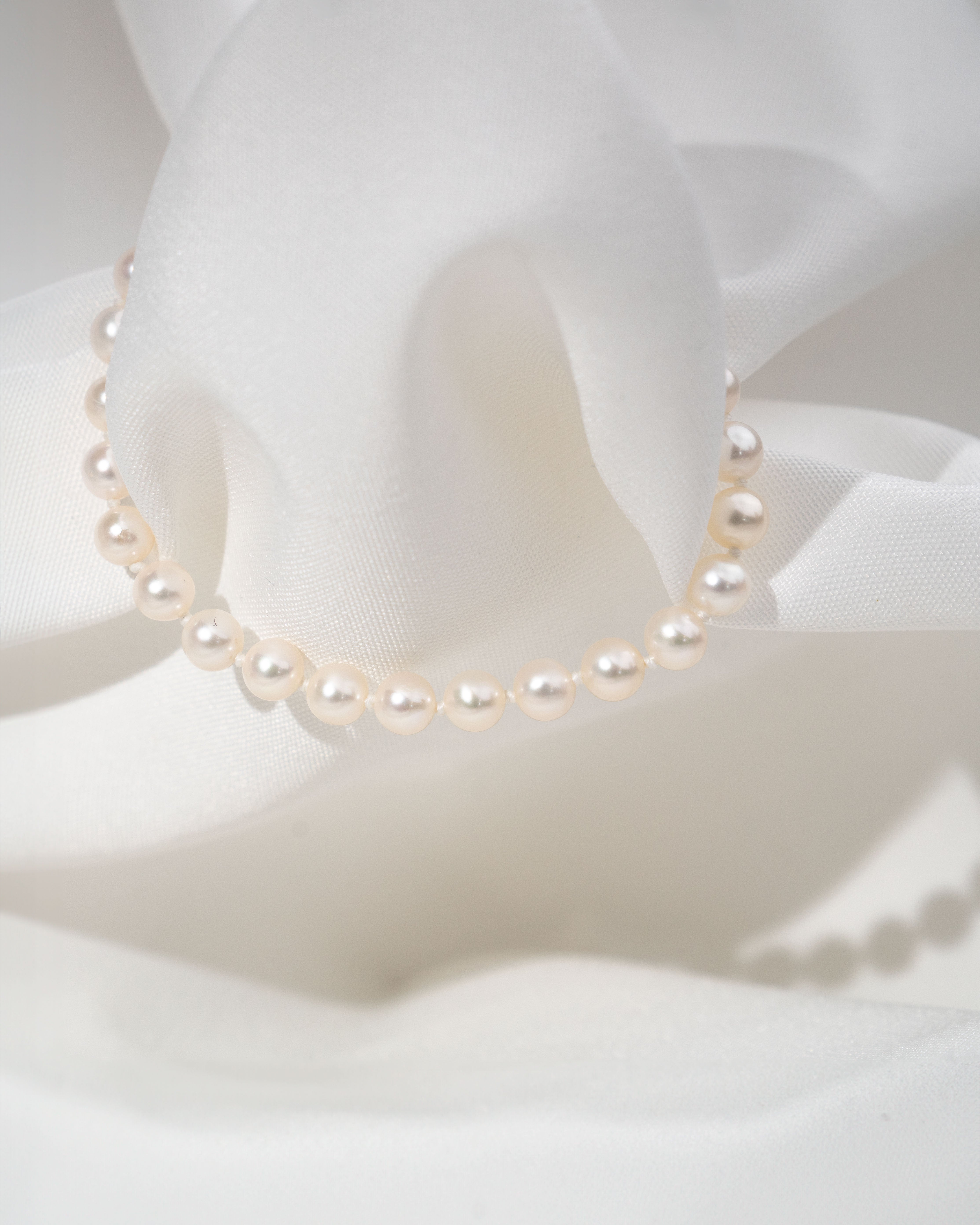 Pulsera de perlas cultivadas de agua dulce redondas de 5,5 - 6 mm