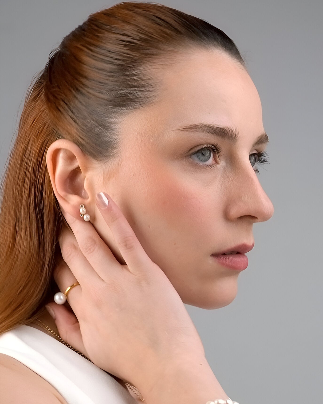 Anillo con Perla Redonda de 8,5mm - Oro Vermeil secret & you